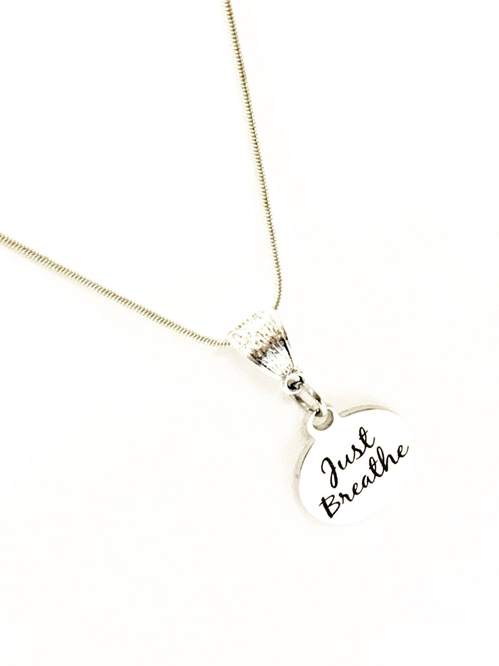 Meditation Necklace, Just Breathe Necklace, Encouragement Gift, Sympathy Gift, Encourgaing Jewelry, Motivating Jewelry, Meditation Gifts