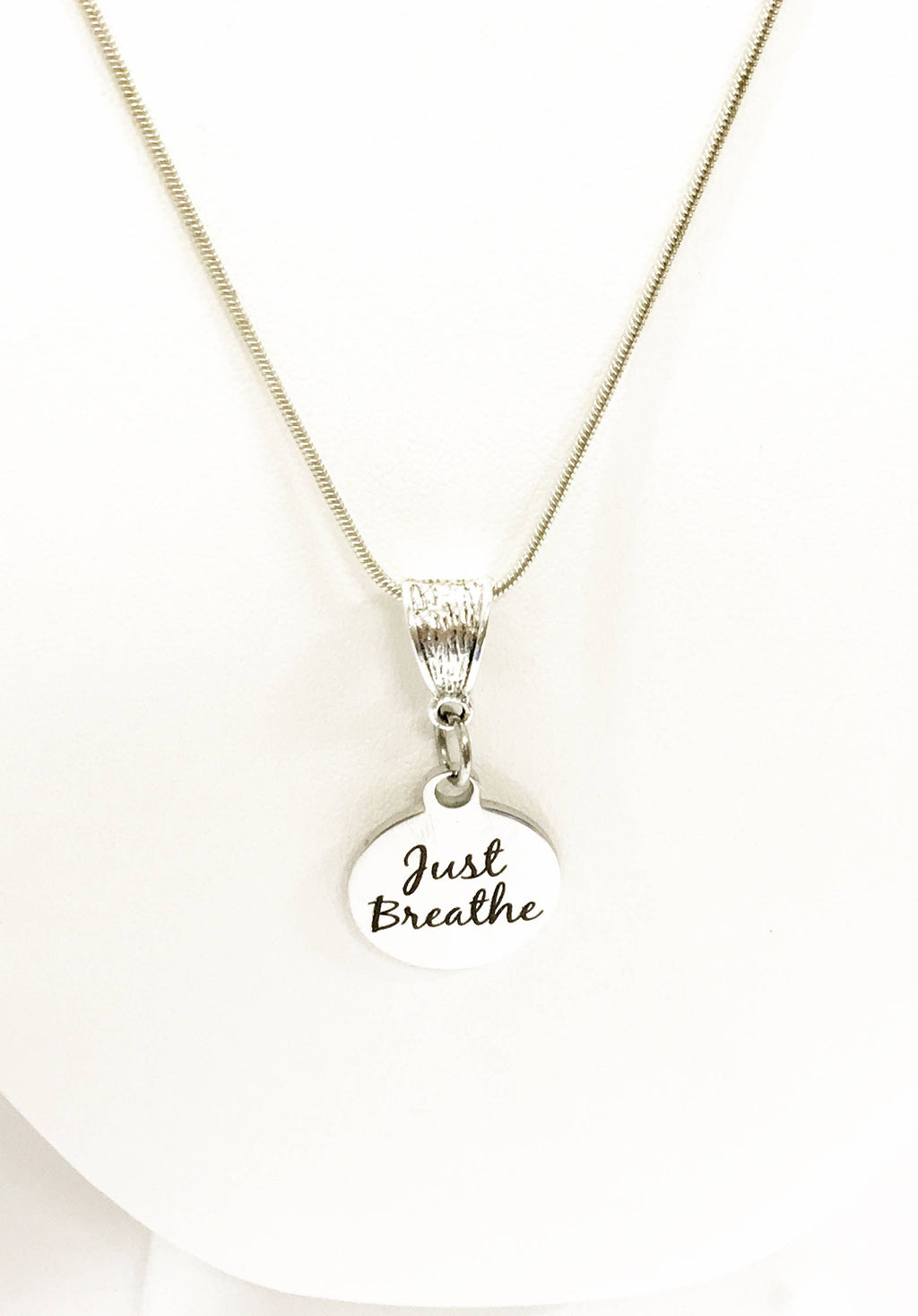 Meditation Necklace, Just Breathe Necklace, Encouragement Gift, Sympathy Gift, Encourgaing Jewelry, Motivating Jewelry, Meditation Gifts