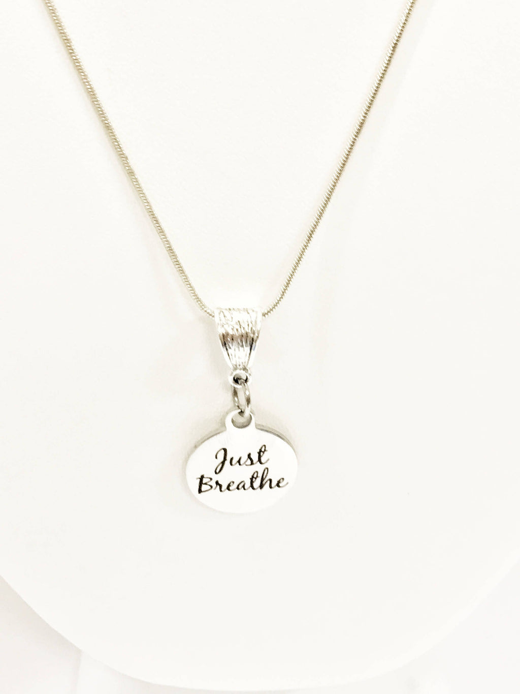 Meditation Necklace, Just Breathe Necklace, Encouragement Gift, Sympathy Gift, Encourgaing Jewelry, Motivating Jewelry, Meditation Gifts