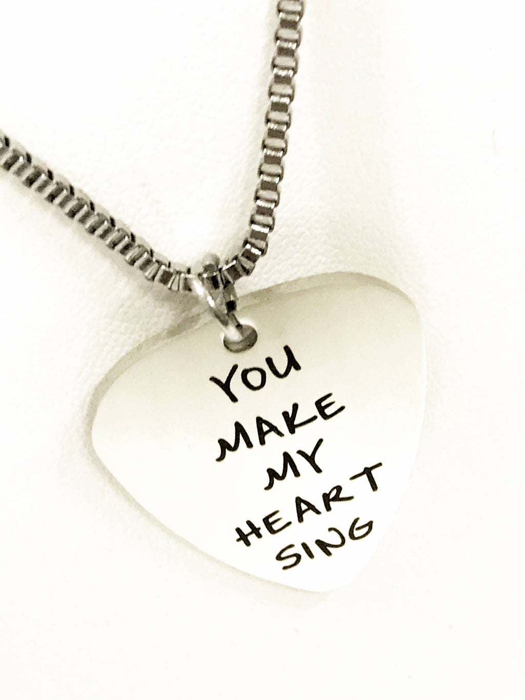 Guitar Pick Necklace, You Make My Heart Sing Necklace, Guitar Pick Jewelry, Guitar Pick Gifts, Valentine Necklace, Music Lover Gift