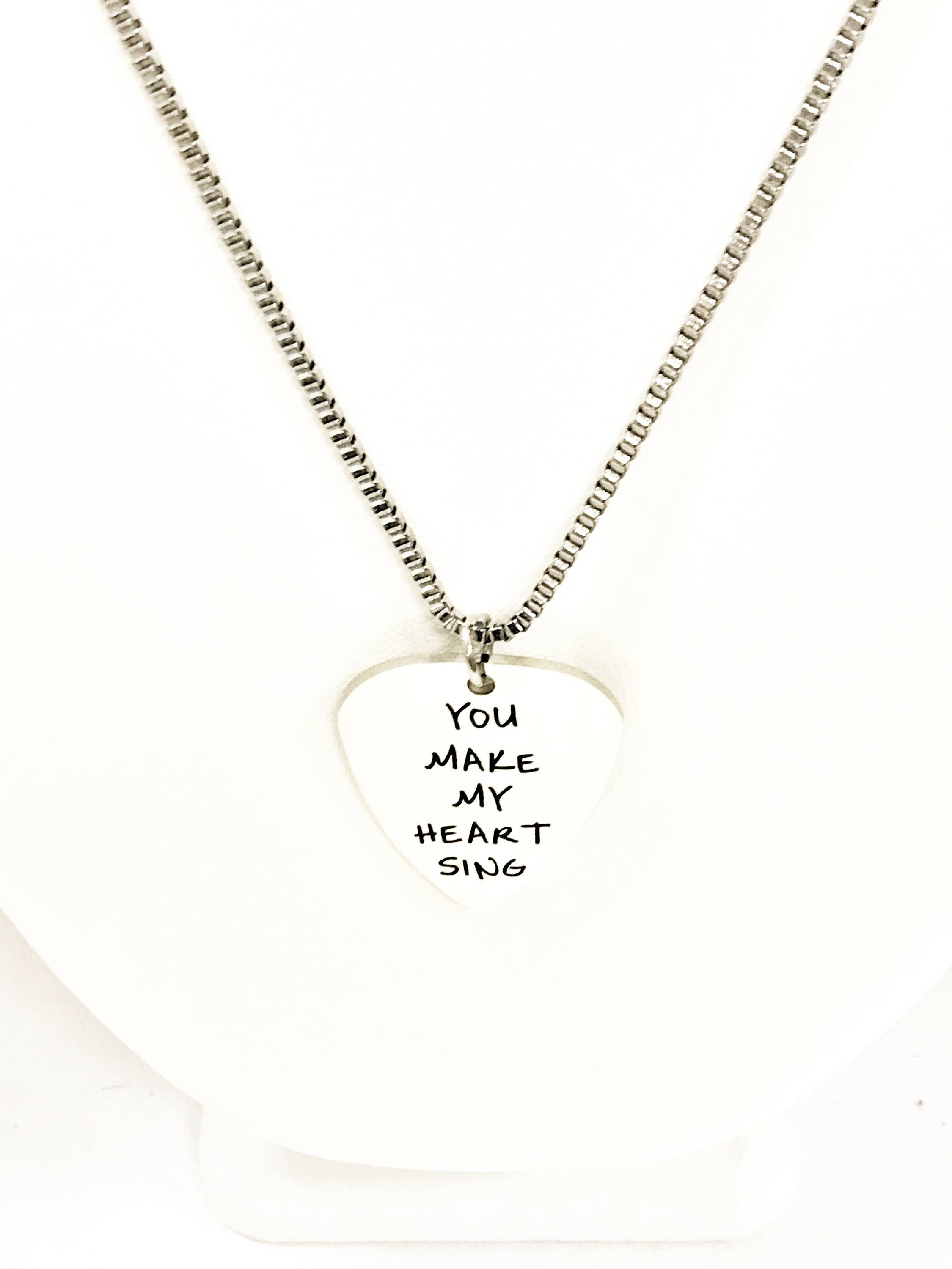 Guitar Pick Necklace, You Make My Heart Sing Necklace, Guitar Pick Jewelry, Guitar Pick Gifts, Valentine Necklace, Music Lover Gift