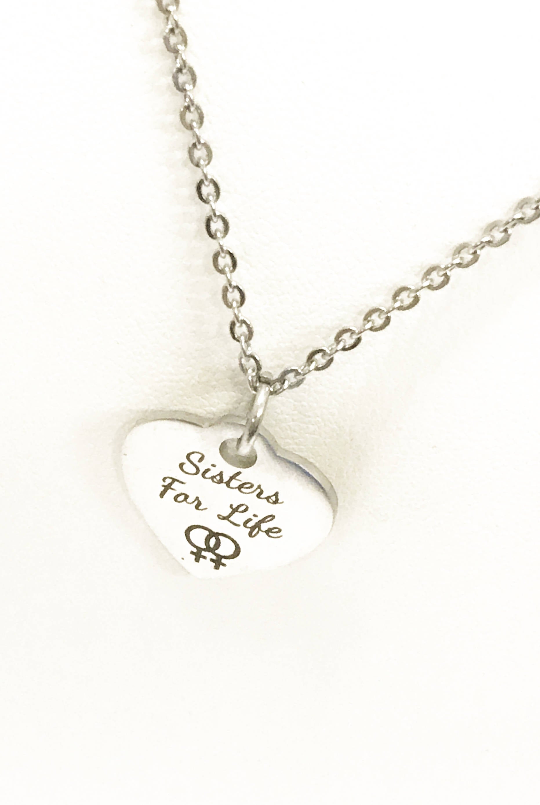 Sister Gifts, Sister Necklace, Sisters For Life Necklace, Sorority Sister Gift, Sisters In Heart Gift, Sister In Law Gift, Sister Birthday