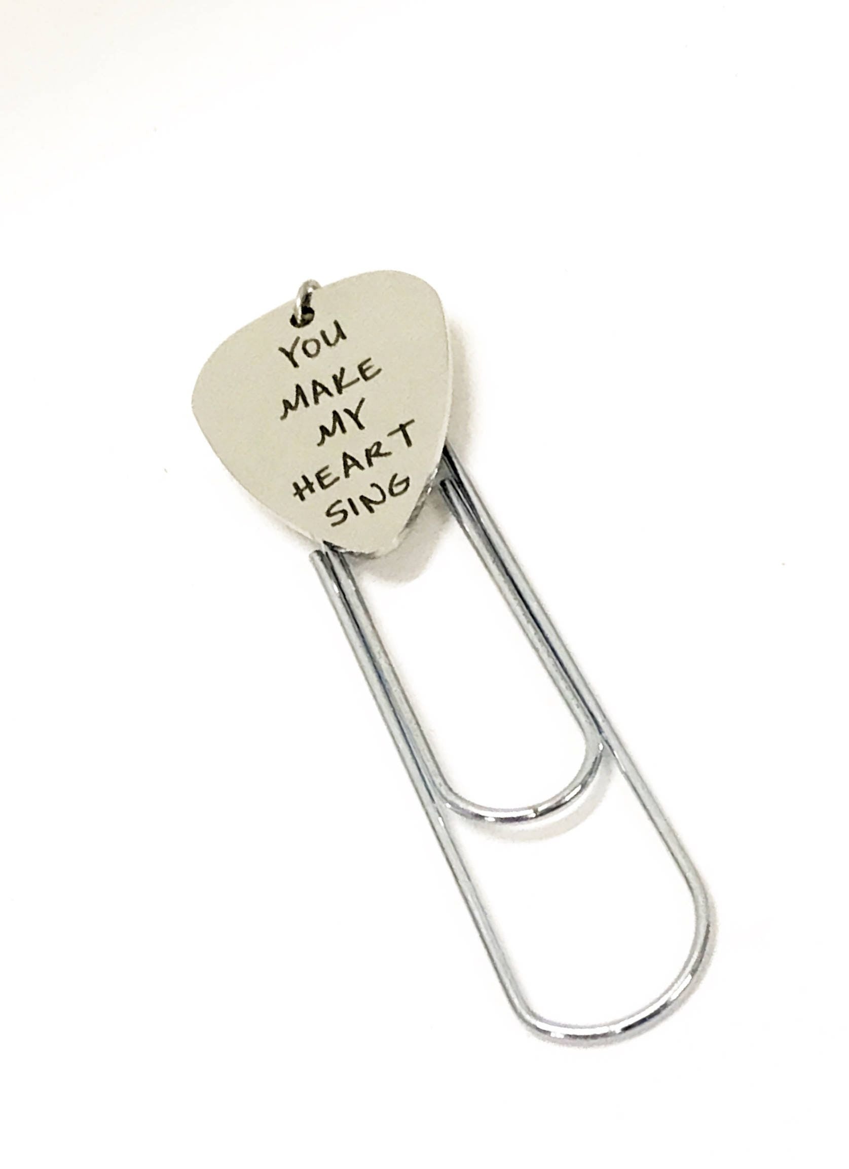 Guitar Pick Bookmark, You Make My Heart Sing Bookmark, Guitar Pick Gifts, Guitar Pick Valentine, Musician Love Gifts, Music Lover Gifts