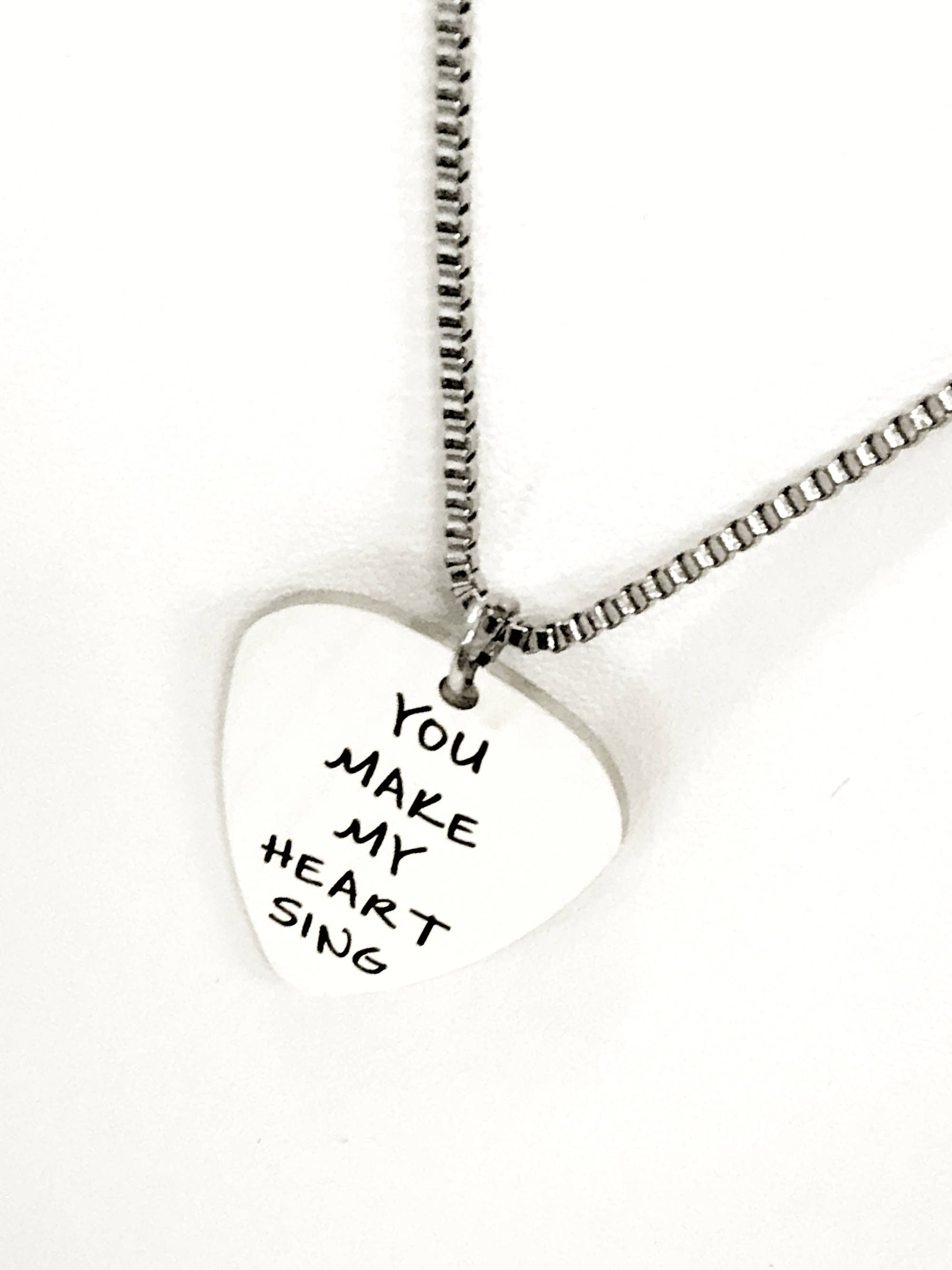 Guitar Pick Necklace, You Make My Heart Sing Necklace, Guitar Pick Jewelry, Guitar Pick Gifts, Valentine Necklace, Music Lover Gift