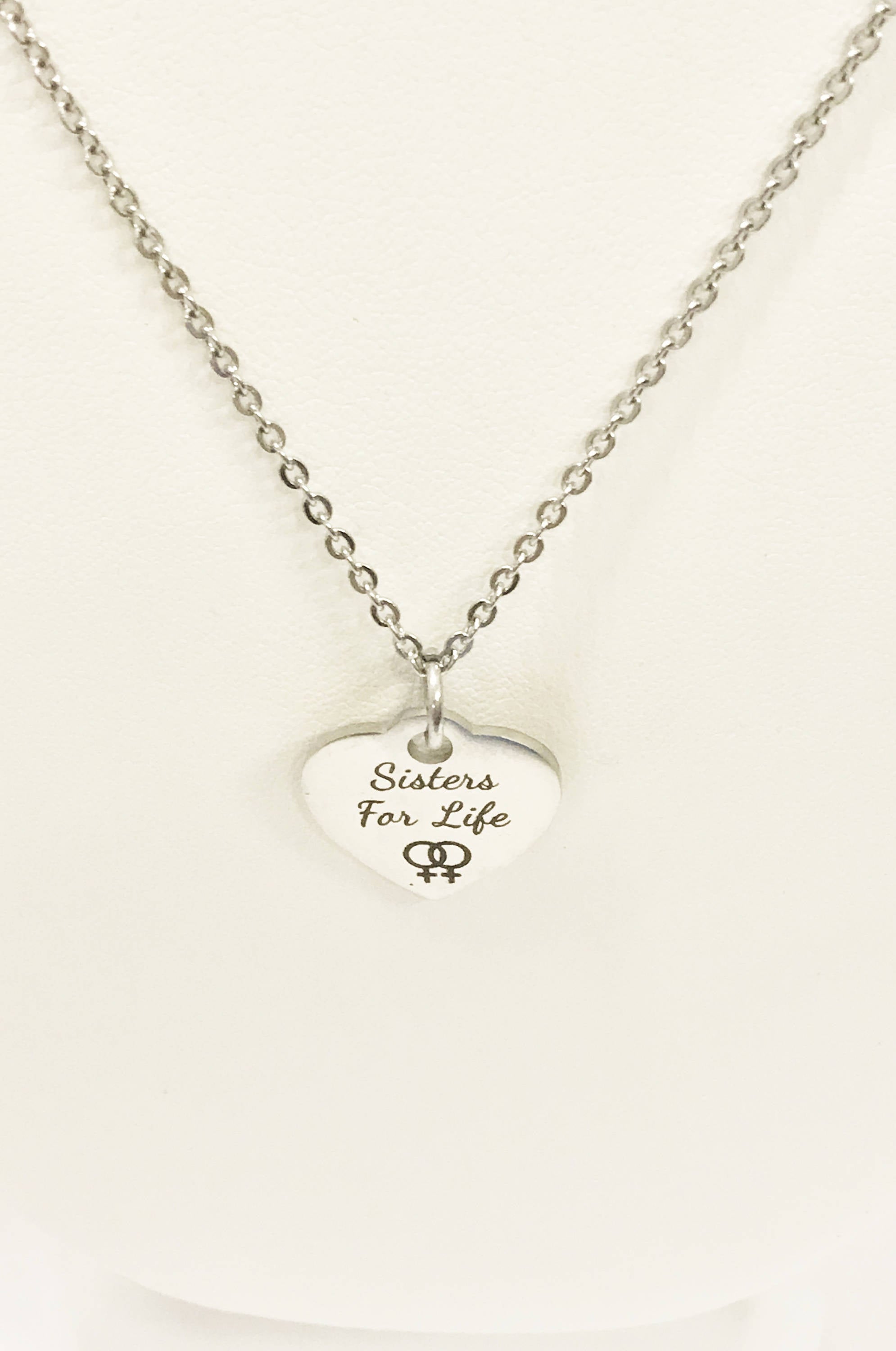 Sister Gifts, Sister Necklace, Sisters For Life Necklace, Sorority Sister Gift, Sisters In Heart Gift, Sister In Law Gift, Sister Birthday