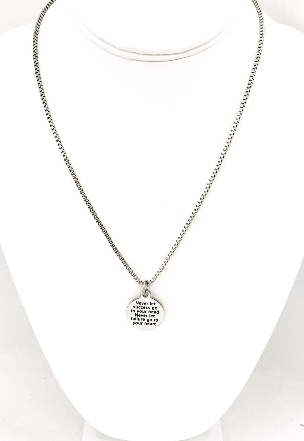 Motivating Gift, Never Let Success Go To Your Head, Never Let Failure Go To Your Heart, Motivating Jewelry, Motivating Success Quote Gift