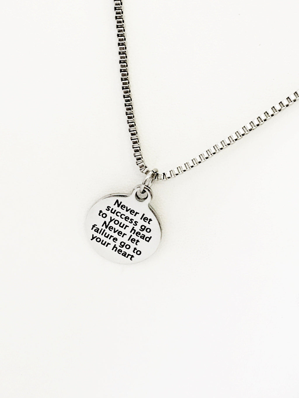 Motivating Gift, Never Let Success Go To Your Head, Never Let Failure Go To Your Heart, Motivating Jewelry, Motivating Success Quote Gift