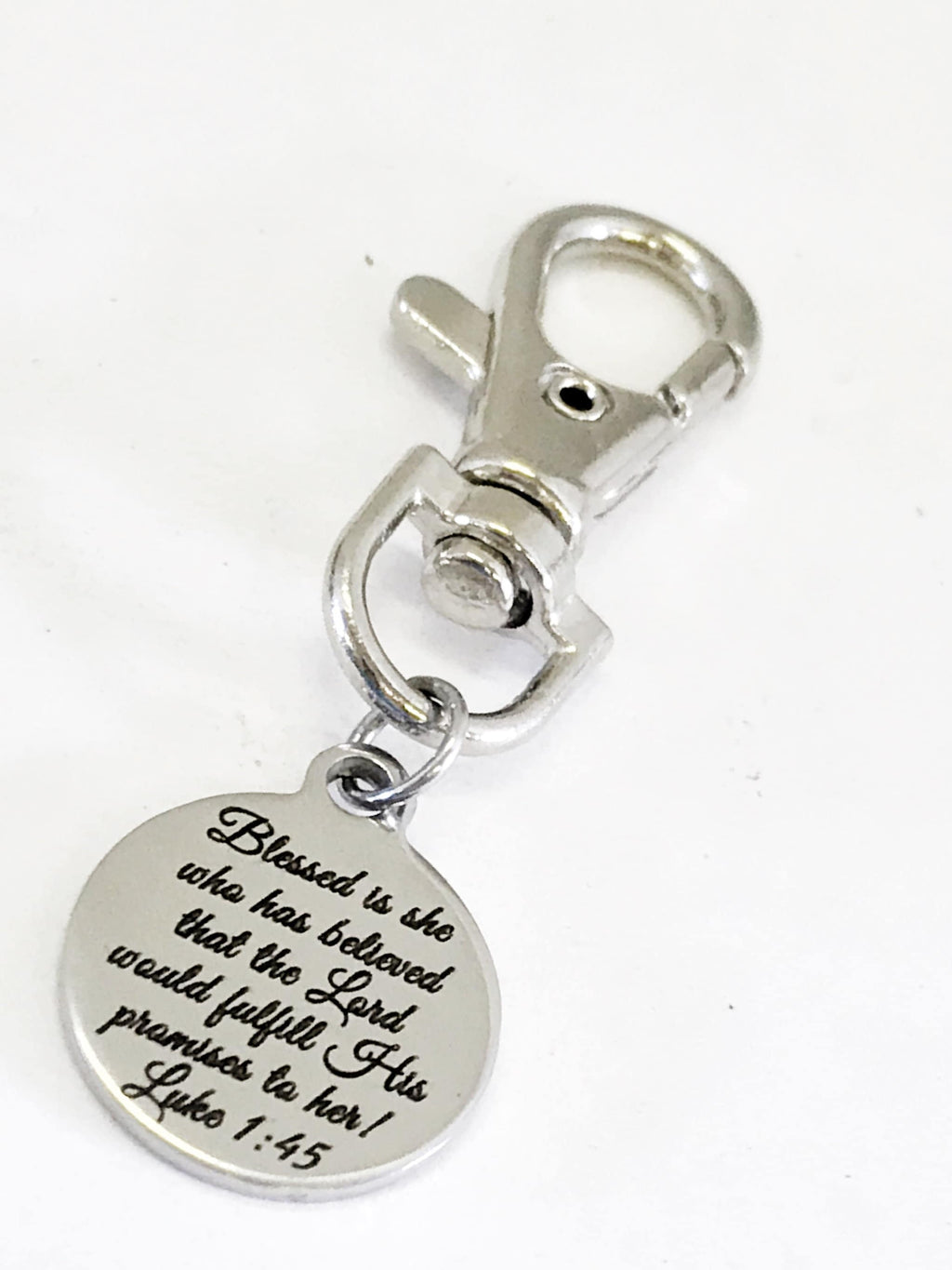 Purse Charm, Christian Charm, Blessed Is She Charm, Planner Charm, Bag Charm, Bible Verse Bag Tag, Tag Key Charm, Purse Tag, Purse Clip
