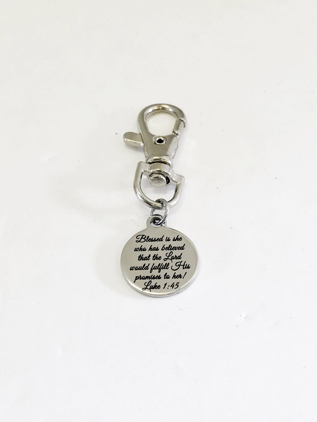 Purse Charm, Christian Charm, Blessed Is She Charm, Planner Charm, Bag Charm, Bible Verse Bag Tag, Tag Key Charm, Purse Tag, Purse Clip