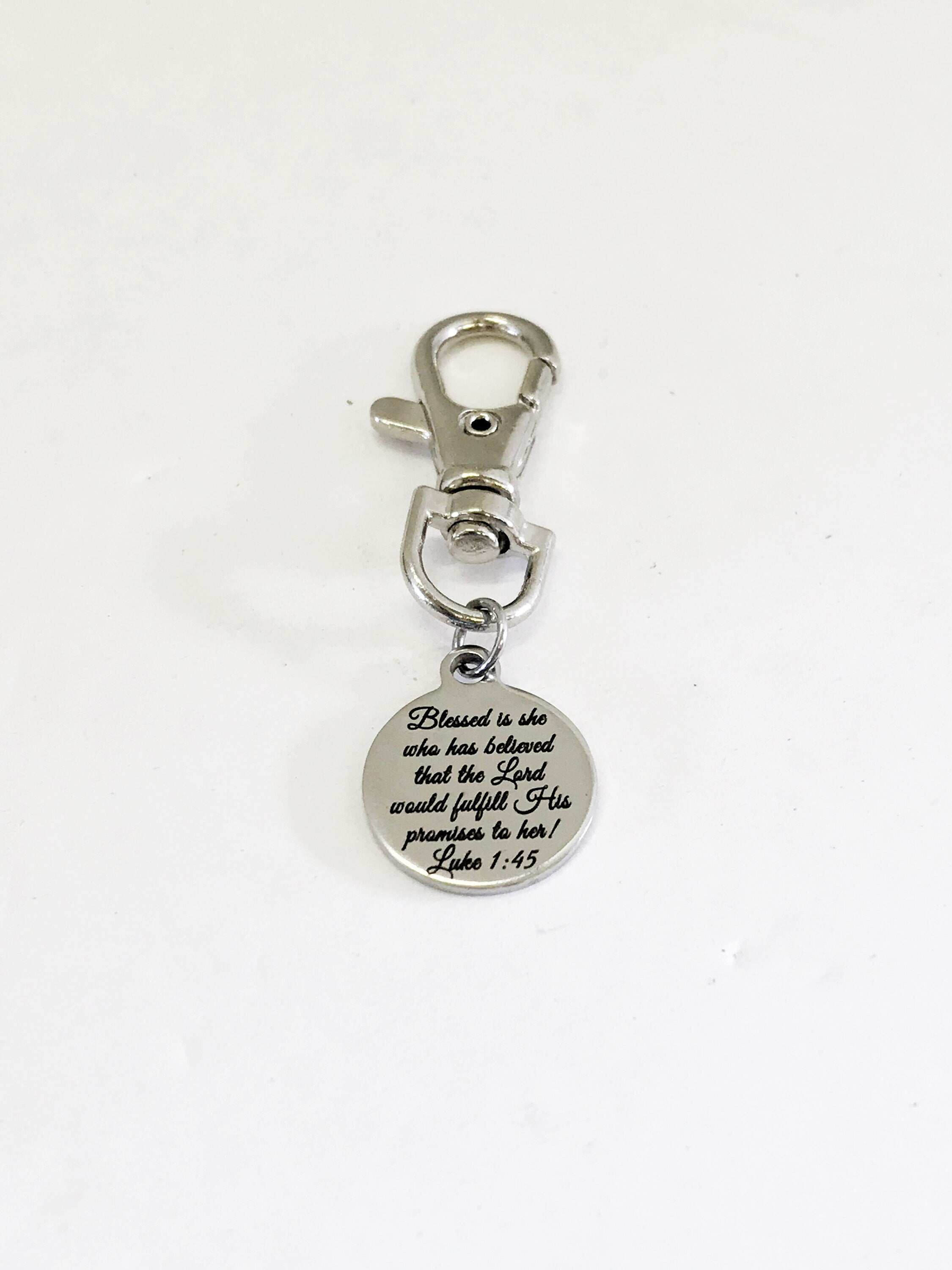 Purse Charm, Christian Charm, Blessed Is She Charm, Planner Charm, Bag Charm, Bible Verse Bag Tag, Tag Key Charm, Purse Tag, Purse Clip