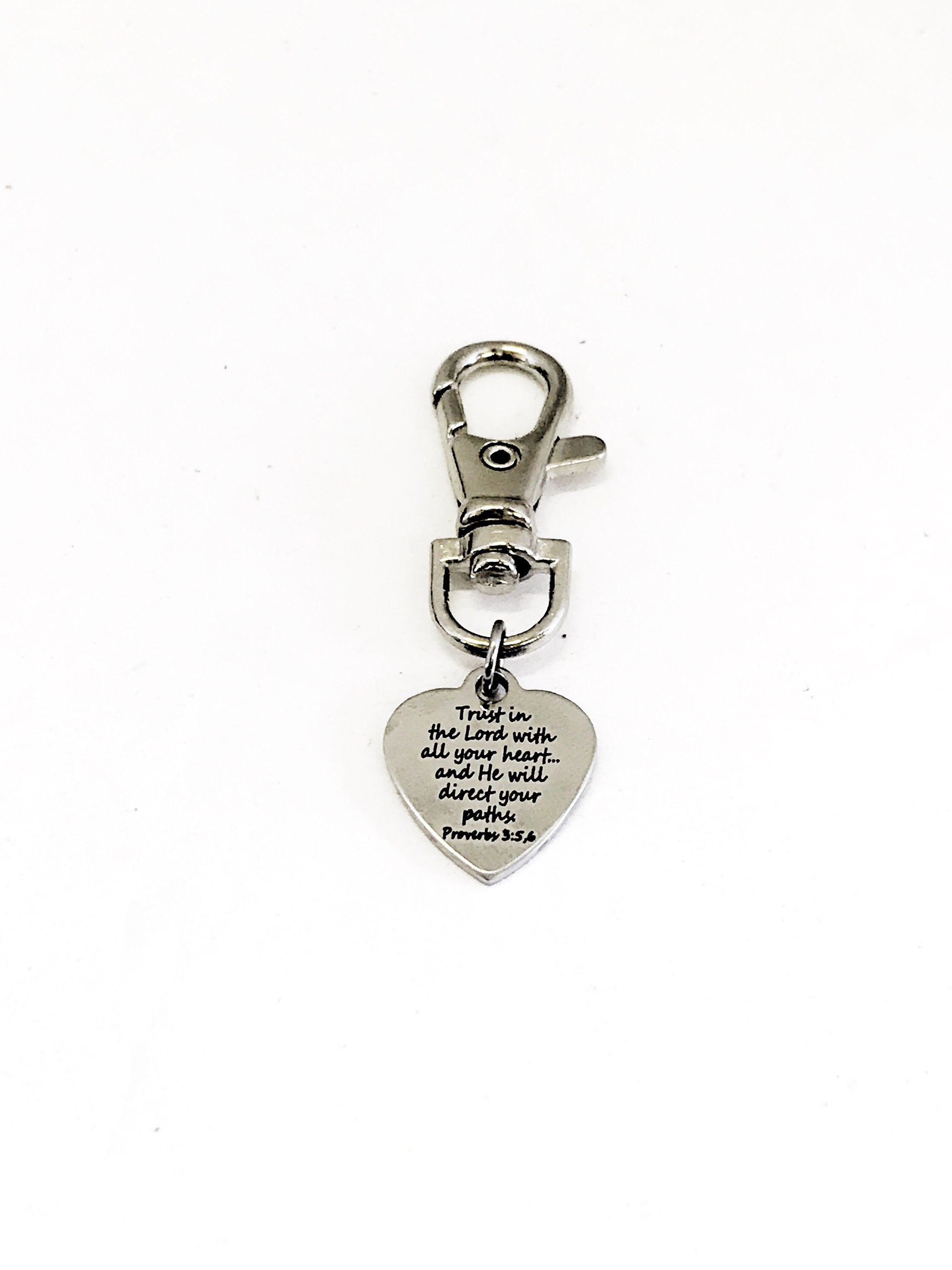 Purse Charm, Christian Charm, Trust In The Lord Charm, Planner Charm, Bag Charm, Bible Verse Bag Tag, Tag Key Charm, Purse Tag, Purse Clip