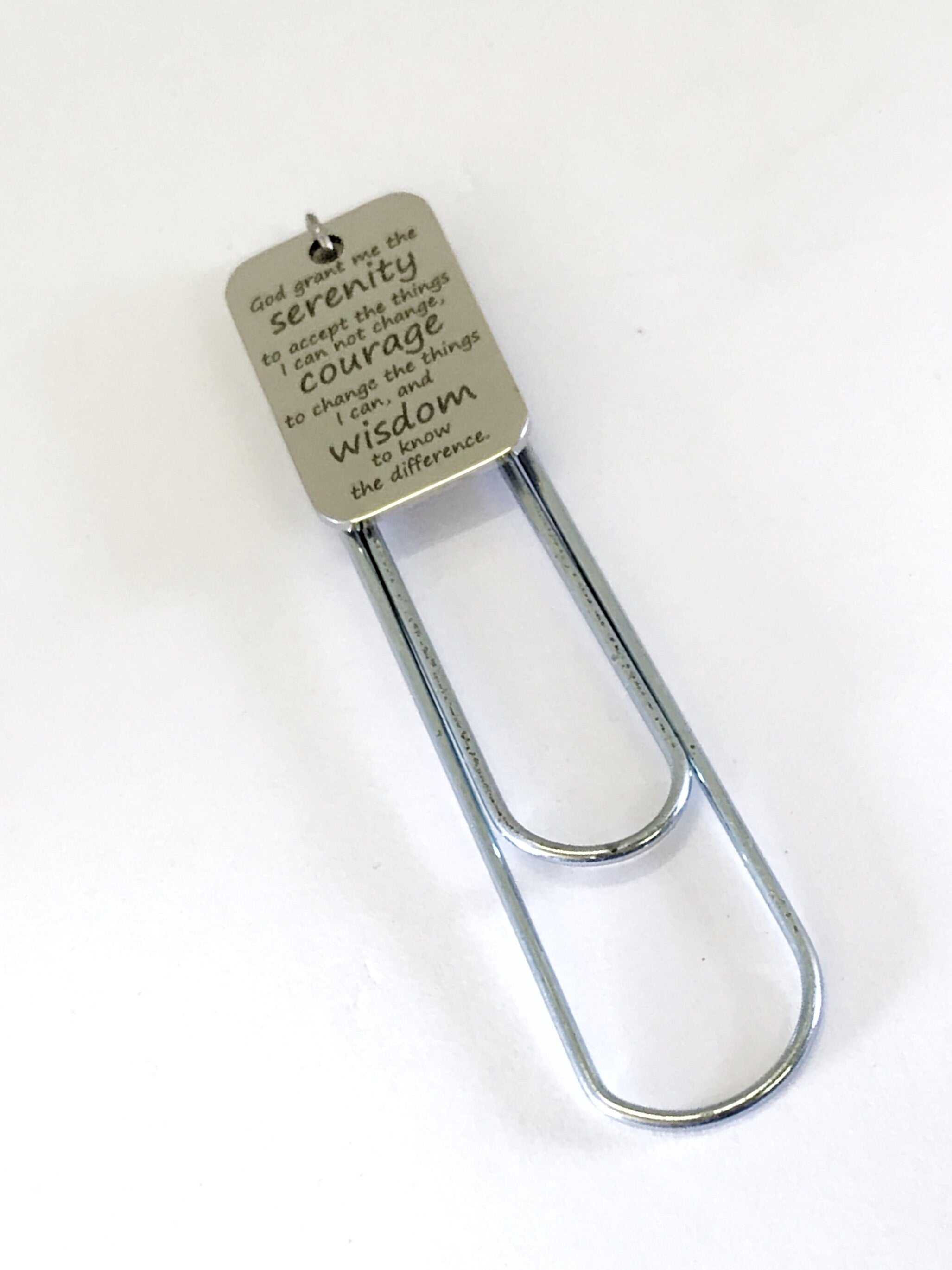 Planner Bookmark, Serenity Prayer Bookmark, Serenity Courage Wisdom Bookmark, Charm Bookmark Gift, Planner Charm, Planner Accessories