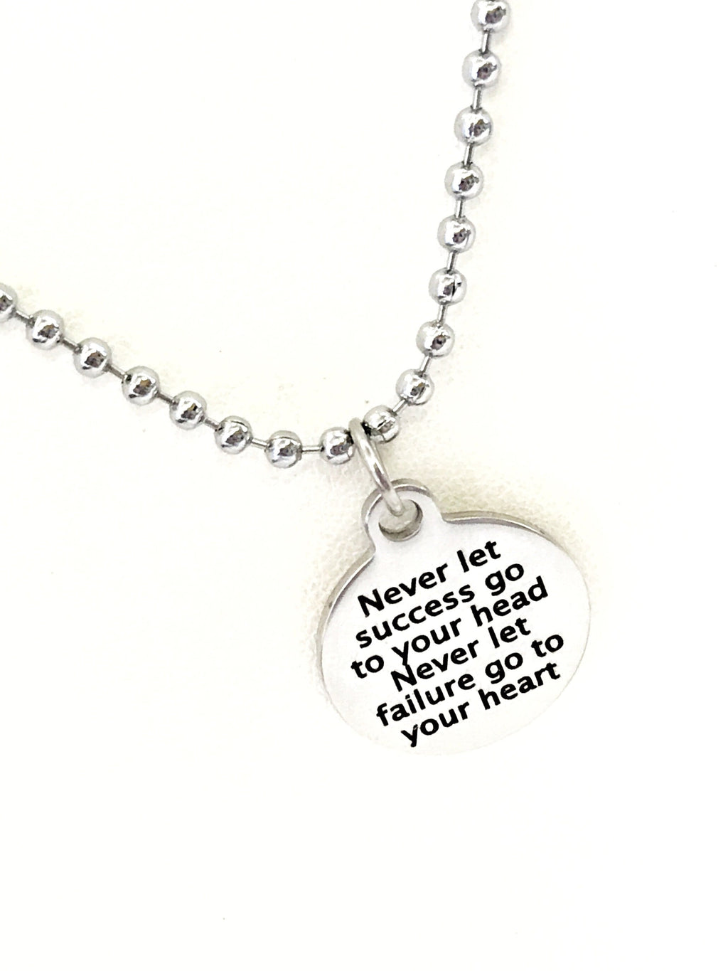 Son Necklace, Never Let Success Go To Your Head, Never Let Failure Go To Your Heart, Son Gift, Sports Gift, Son Encouragement, Necklace Gift