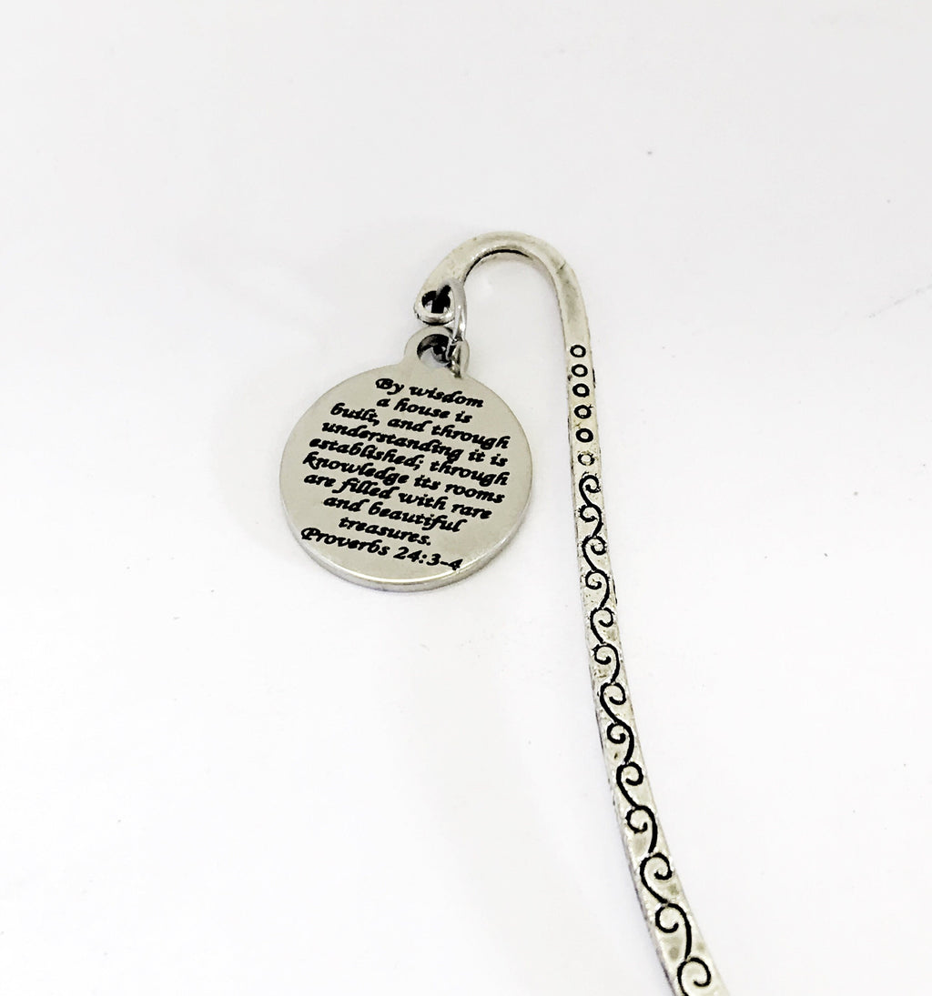 Bible Bookmark, Jewelry Bookmark, Charm Bookmark, Bible Verse Gifts, Proverbs Bible Verse Bookmark, Wedding Gift, Bride Gift, Marriage Gift