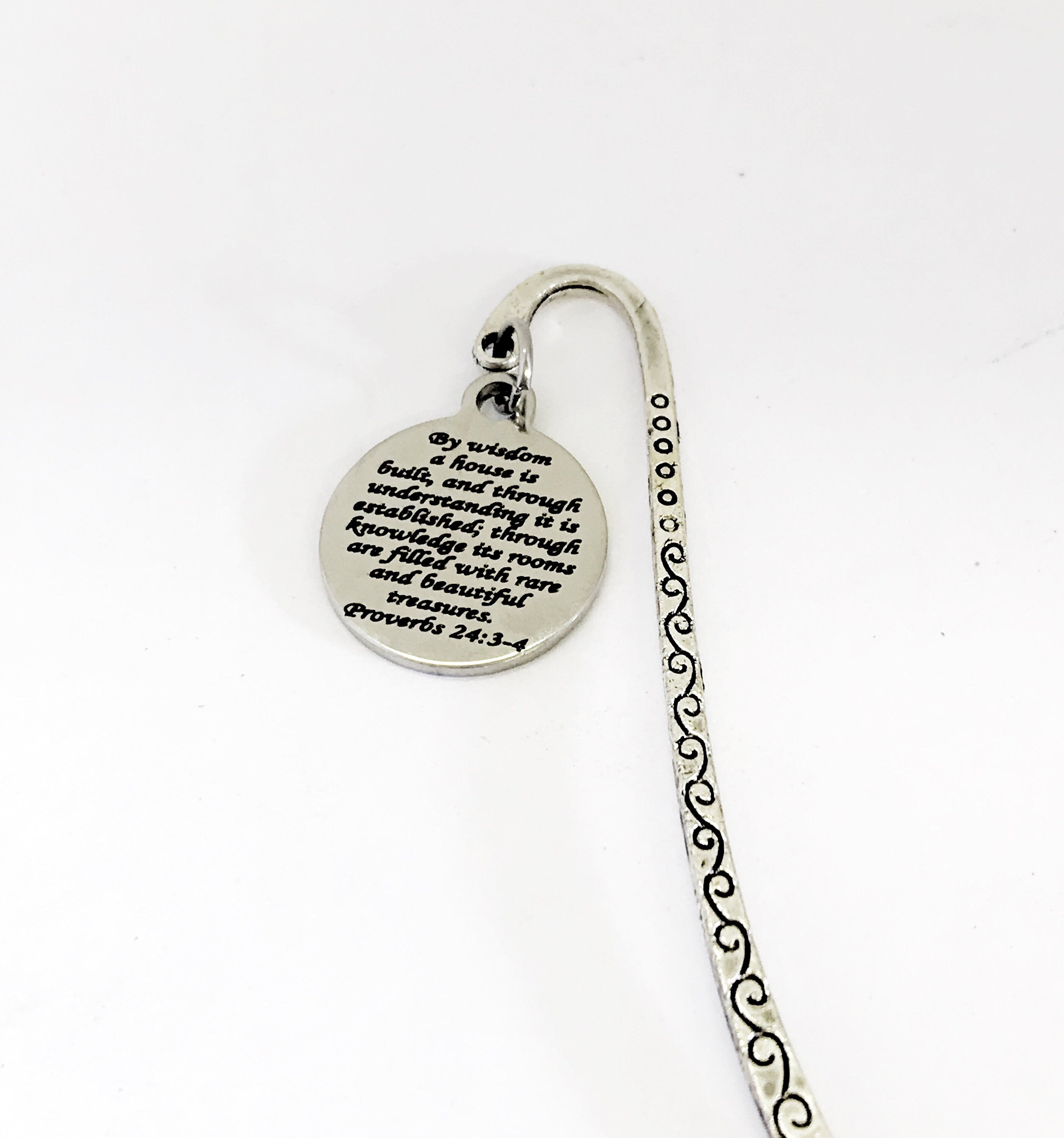 Bible Bookmark, Jewelry Bookmark, Charm Bookmark, Bible Verse Gifts, Proverbs Bible Verse Bookmark, Wedding Gift, Bride Gift, Marriage Gift