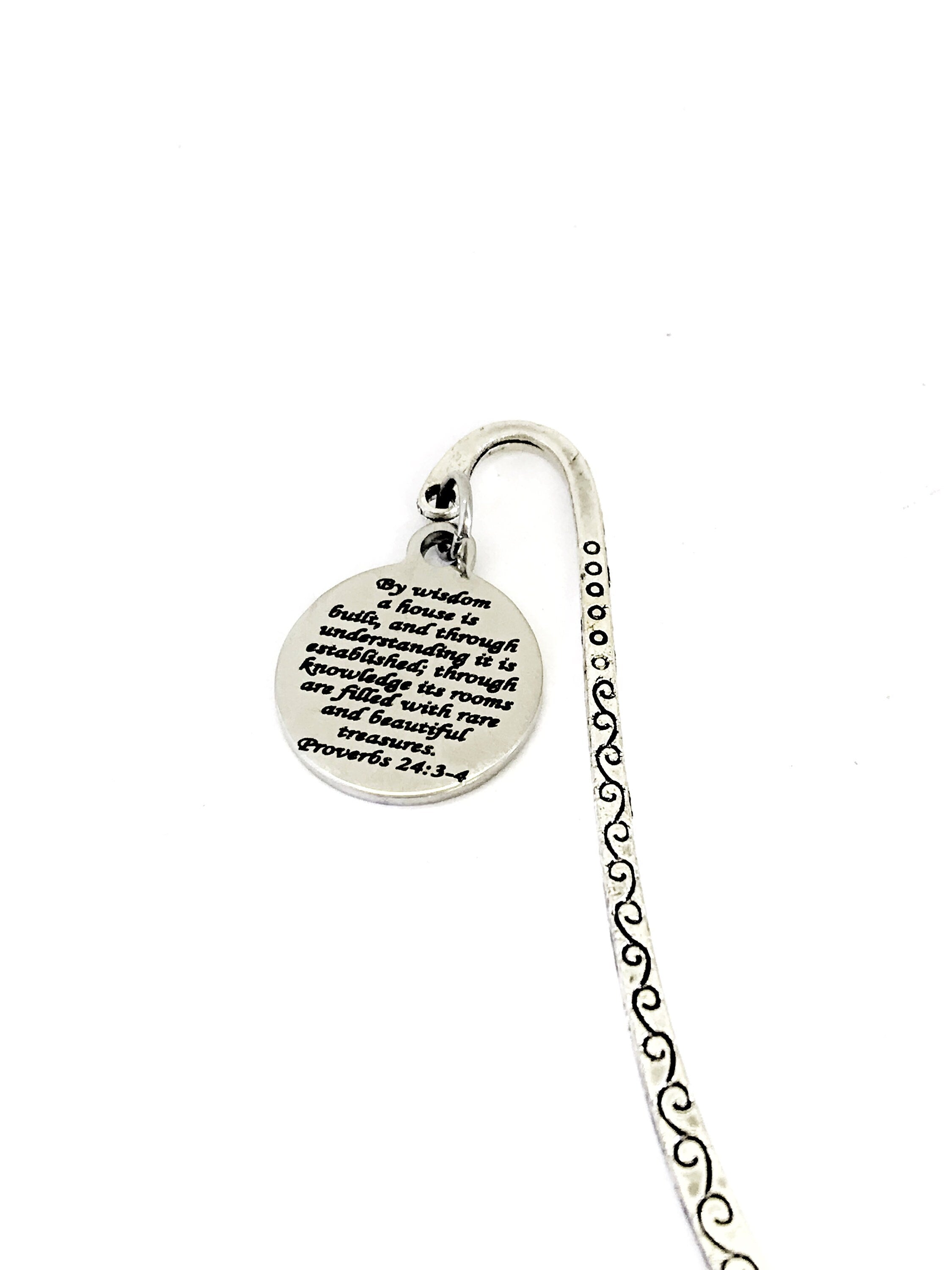Bible Bookmark, Jewelry Bookmark, Charm Bookmark, Bible Verse Gifts, Proverbs Bible Verse Bookmark, Wedding Gift, Bride Gift, Marriage Gift