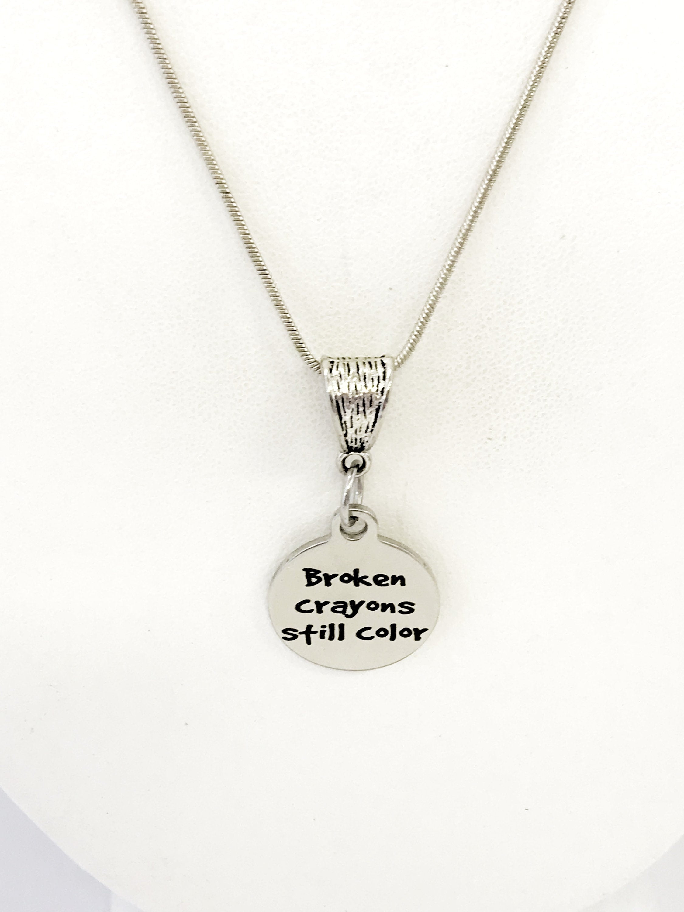 Broken Crayons Quote, Broken Crayons Still Color Necklace, Broken Crayons Gift, Motivating Quote, Encouraging Quote, Girlfriend Gift For Her
