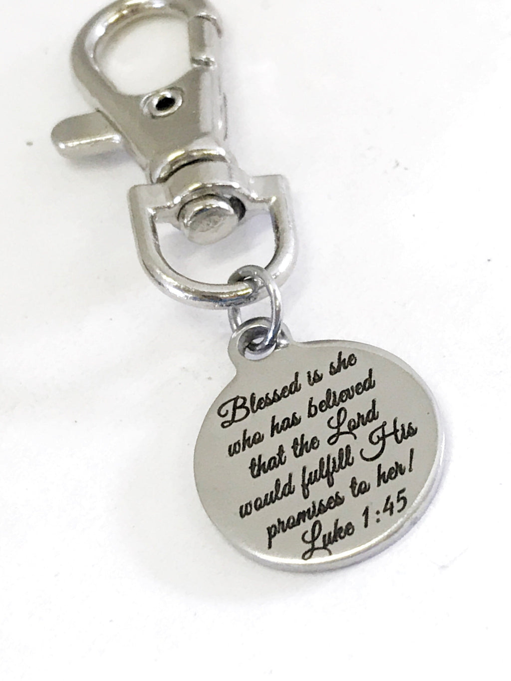 Purse Charm, Christian Charm, Blessed Is She Charm, Planner Charm, Bag Charm, Bible Verse Bag Tag, Tag Key Charm, Purse Tag, Purse Clip