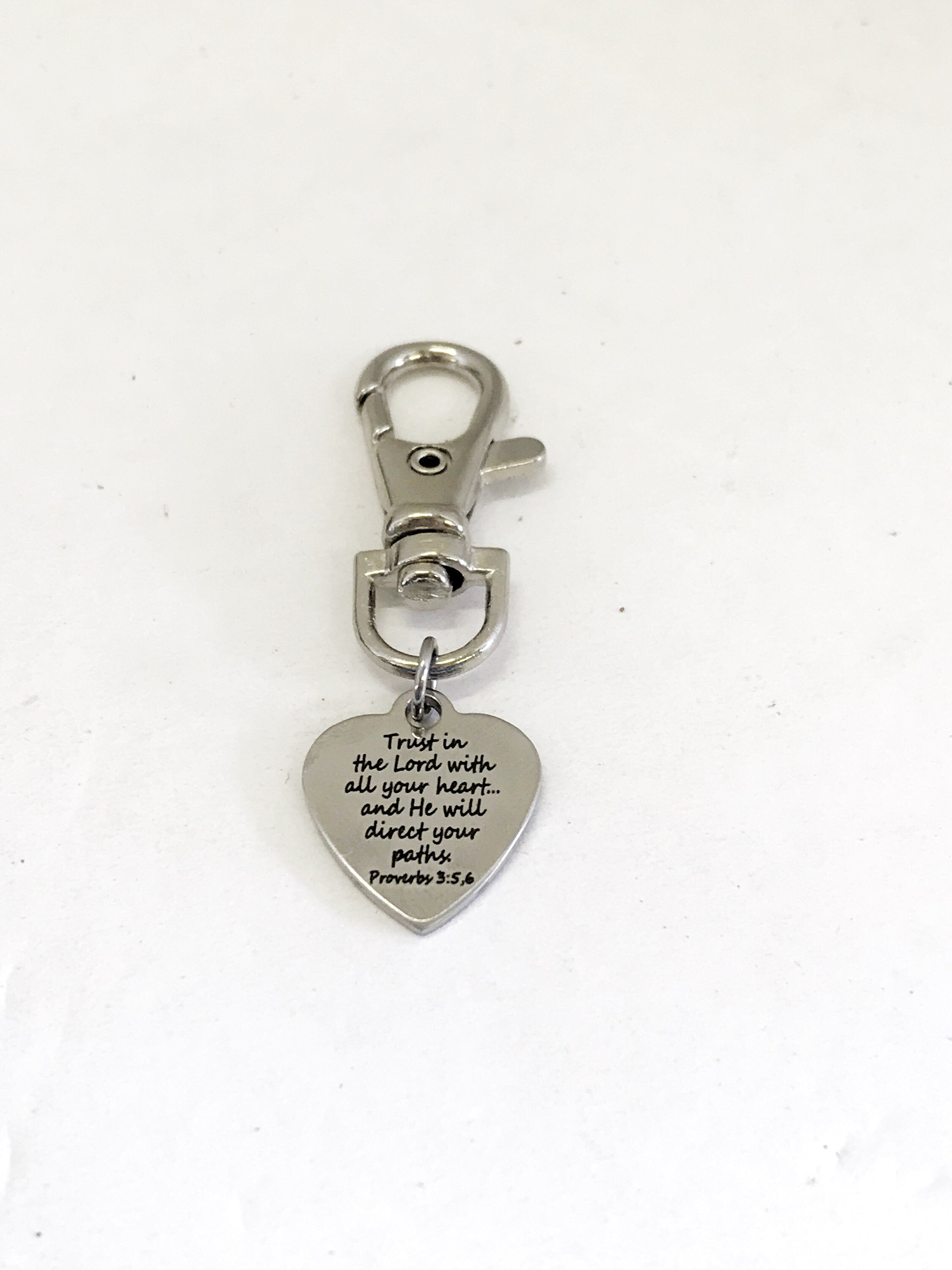 Purse Charm, Christian Charm, Trust In The Lord Charm, Planner Charm, Bag Charm, Bible Verse Bag Tag, Tag Key Charm, Purse Tag, Purse Clip