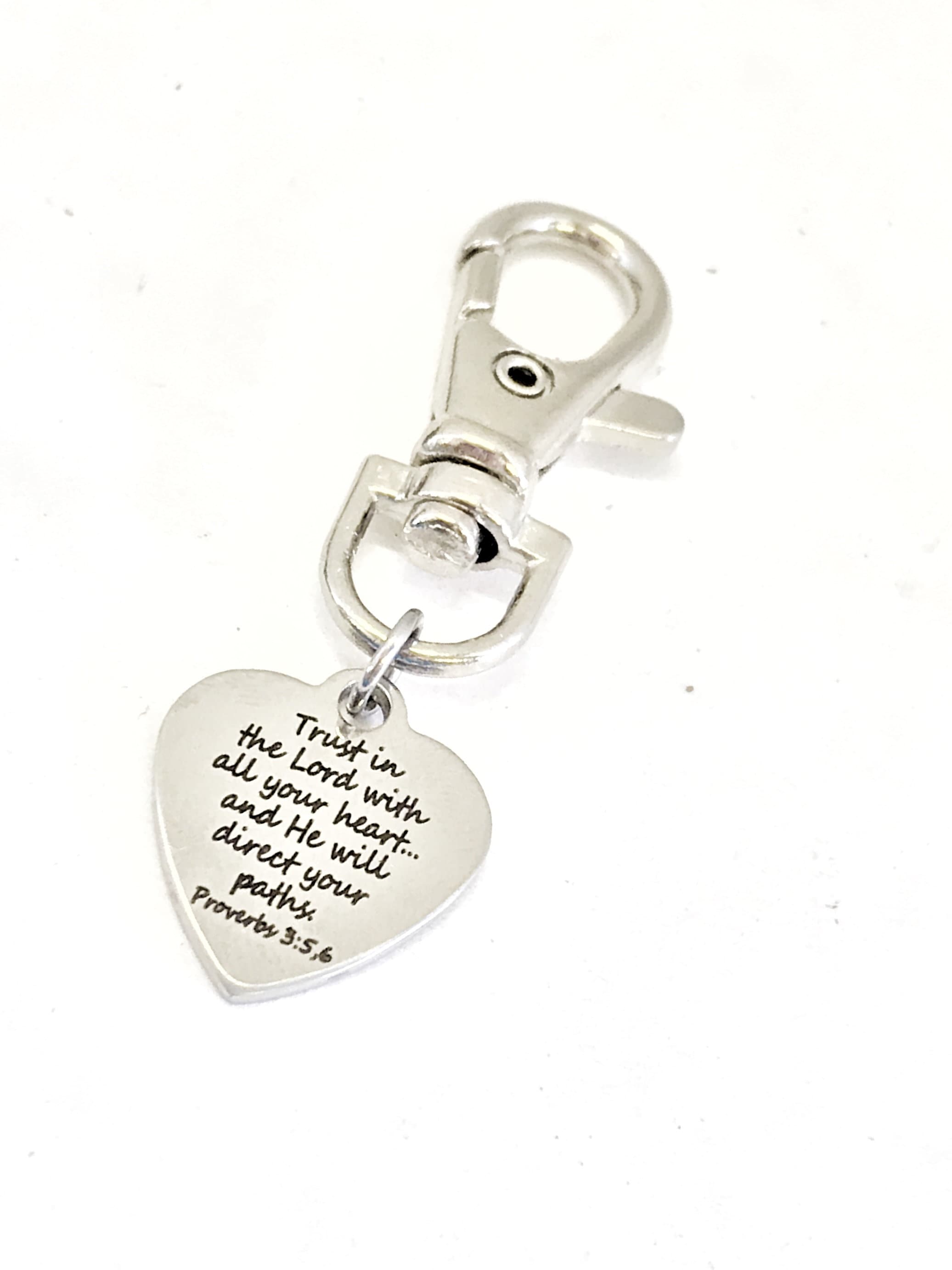 Purse Charm, Christian Charm, Trust In The Lord Charm, Planner Charm, Bag Charm, Bible Verse Bag Tag, Tag Key Charm, Purse Tag, Purse Clip