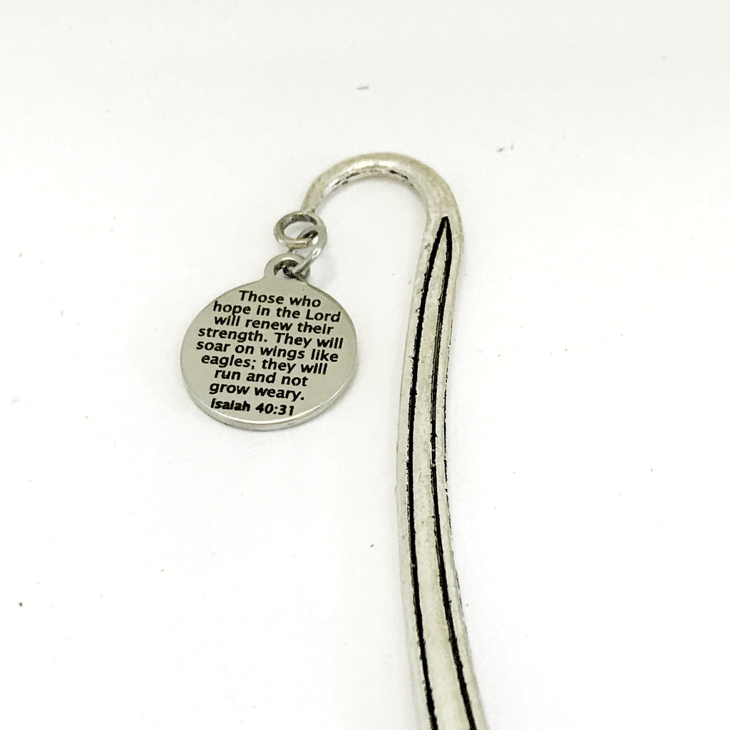 Bible Bookmark, Bible Verse Gift, Hope In The Lord Bookmark, Bible Verse Charm, Christian Gift, Bible Journaling Gift, Isaiah 40 31