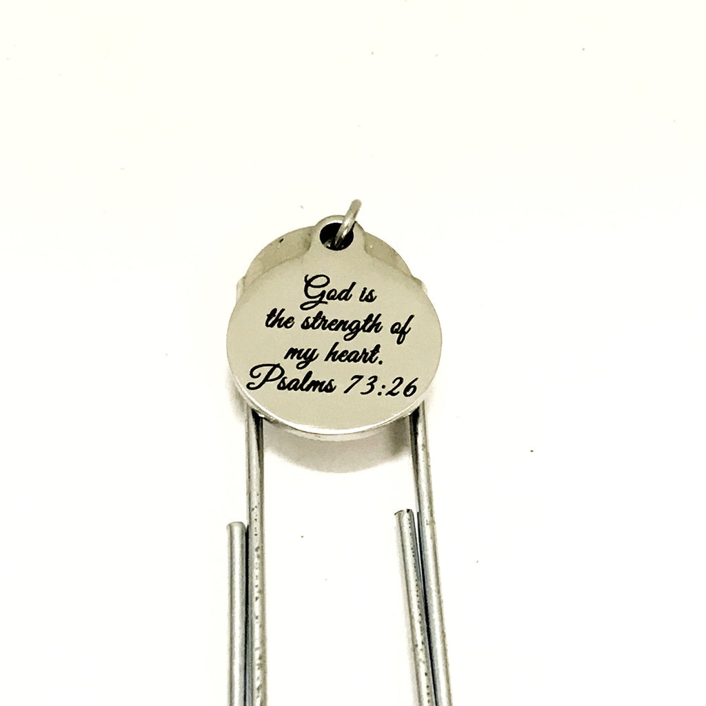 Christian Bookmark, Christian Gift, God Is The Strength Of My Heart Bookmark, Psalms 73 28, Bible Bookmark, Christian Planner Gift