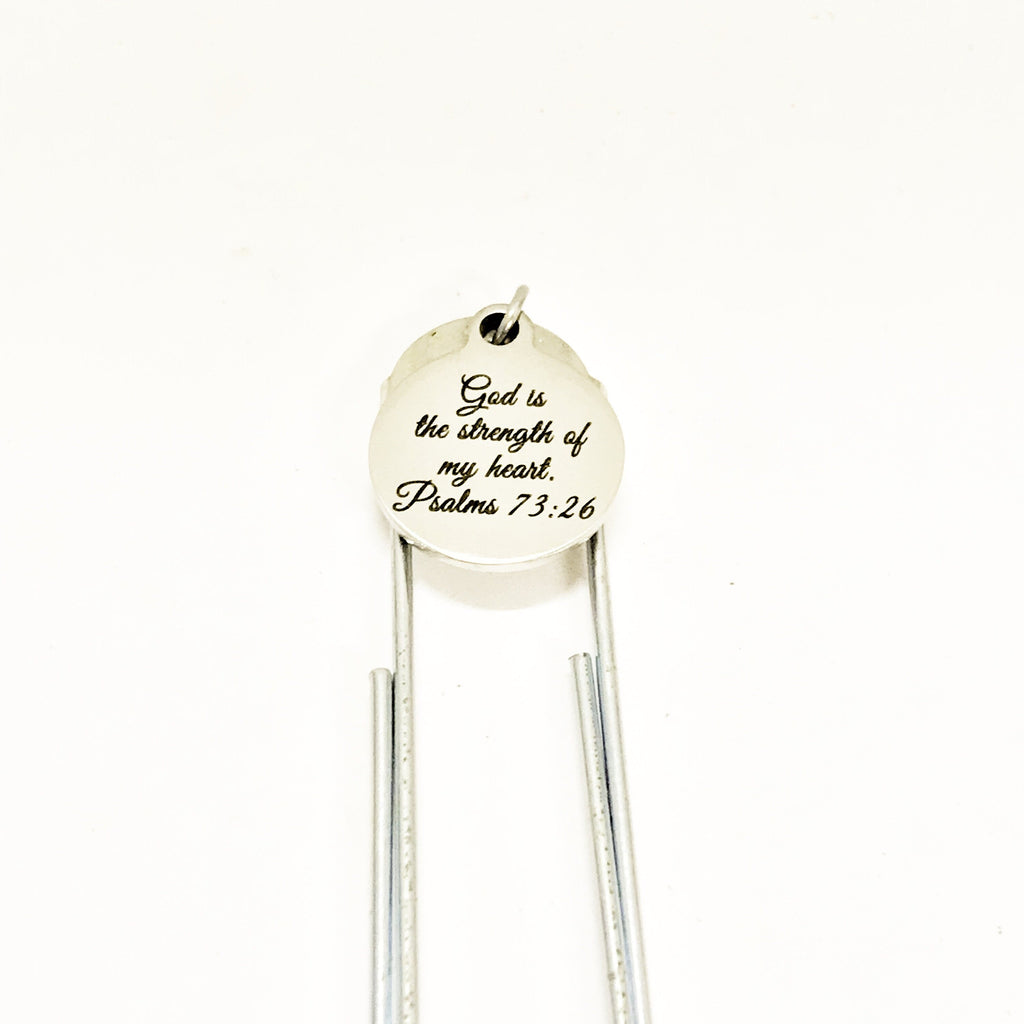 Christian Bookmark, Christian Gift, God Is The Strength Of My Heart Bookmark, Psalms 73 28, Bible Bookmark, Christian Planner Gift