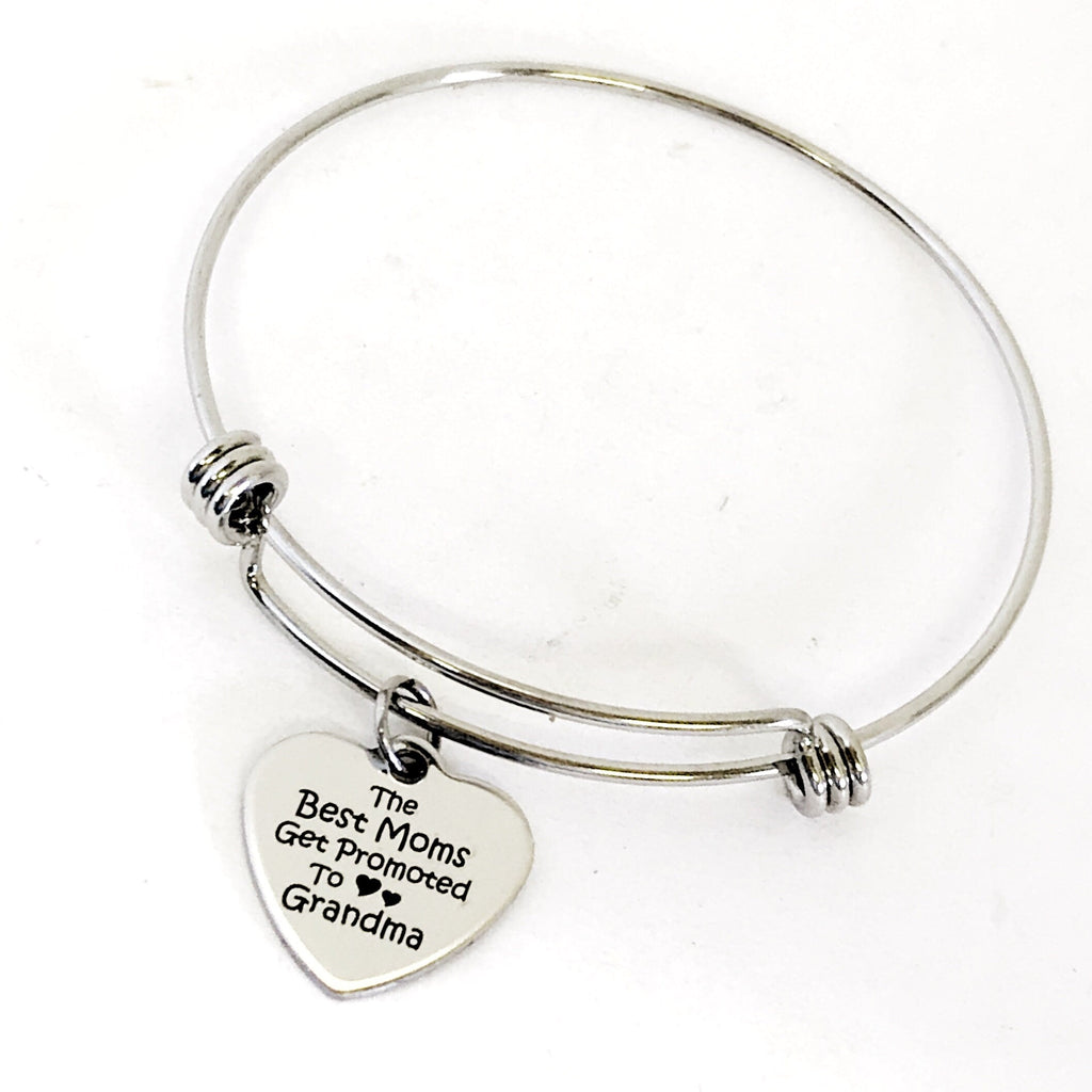 Grandma Gift, The Best Moms Get Promoted To Grandma Bracelet, Grandma Bracelet, Grandma Jewelry Gift, Pregnancy Announce, Christmas Gift