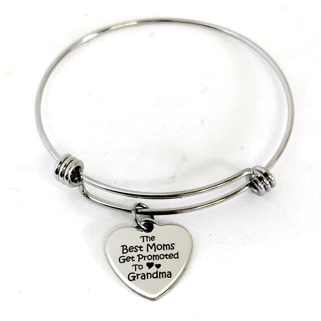 Grandma Gift, The Best Moms Get Promoted To Grandma Bracelet, Grandma Bracelet, Grandma Jewelry Gift, Pregnancy Announce, Christmas Gift