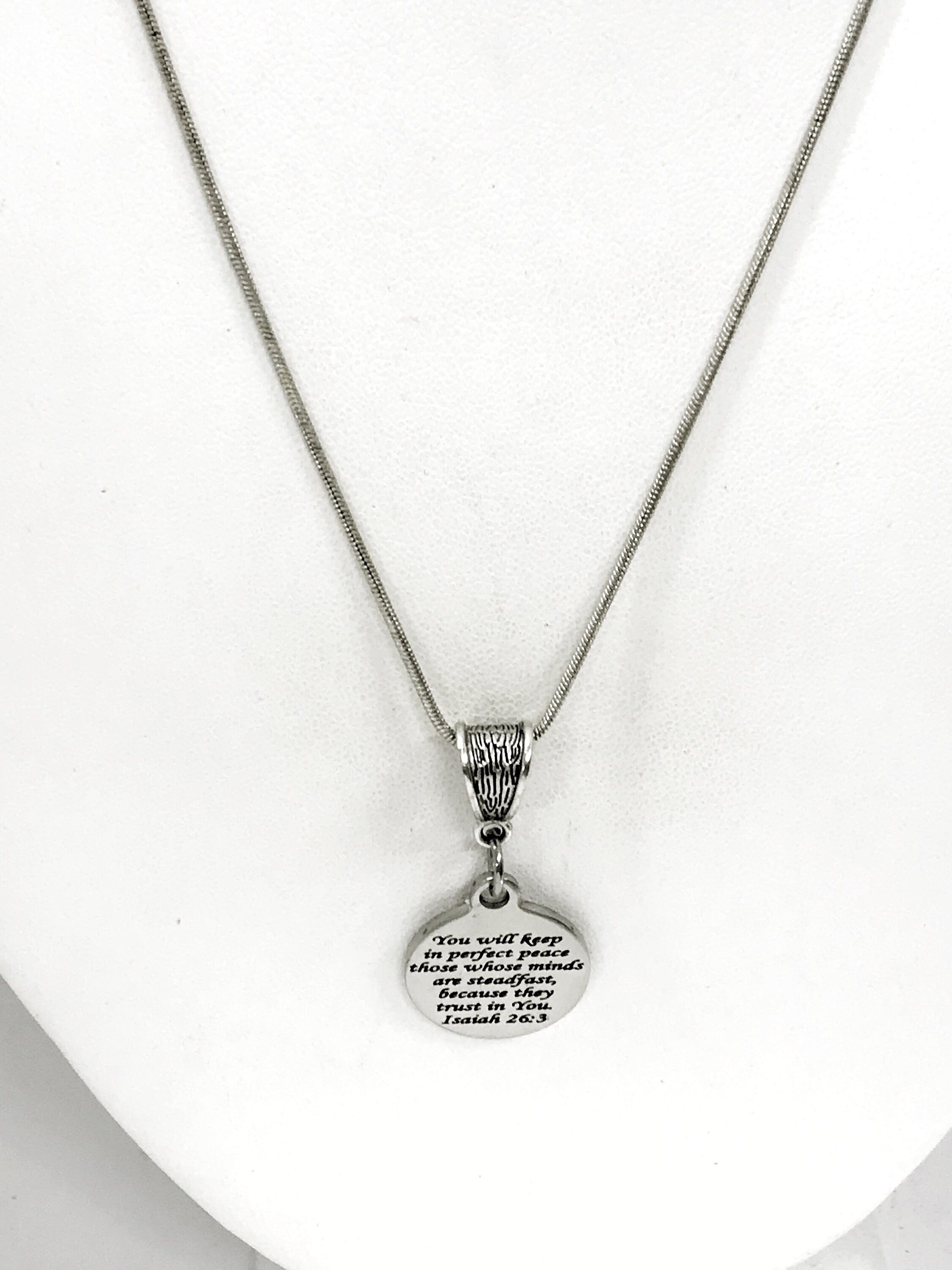 Christian Jewelry, God Will Keep You In Perfect Peace Necklace, Isaiah 26 3 Christian Necklace, Religious Jewelry, Christian Woman Jewelry