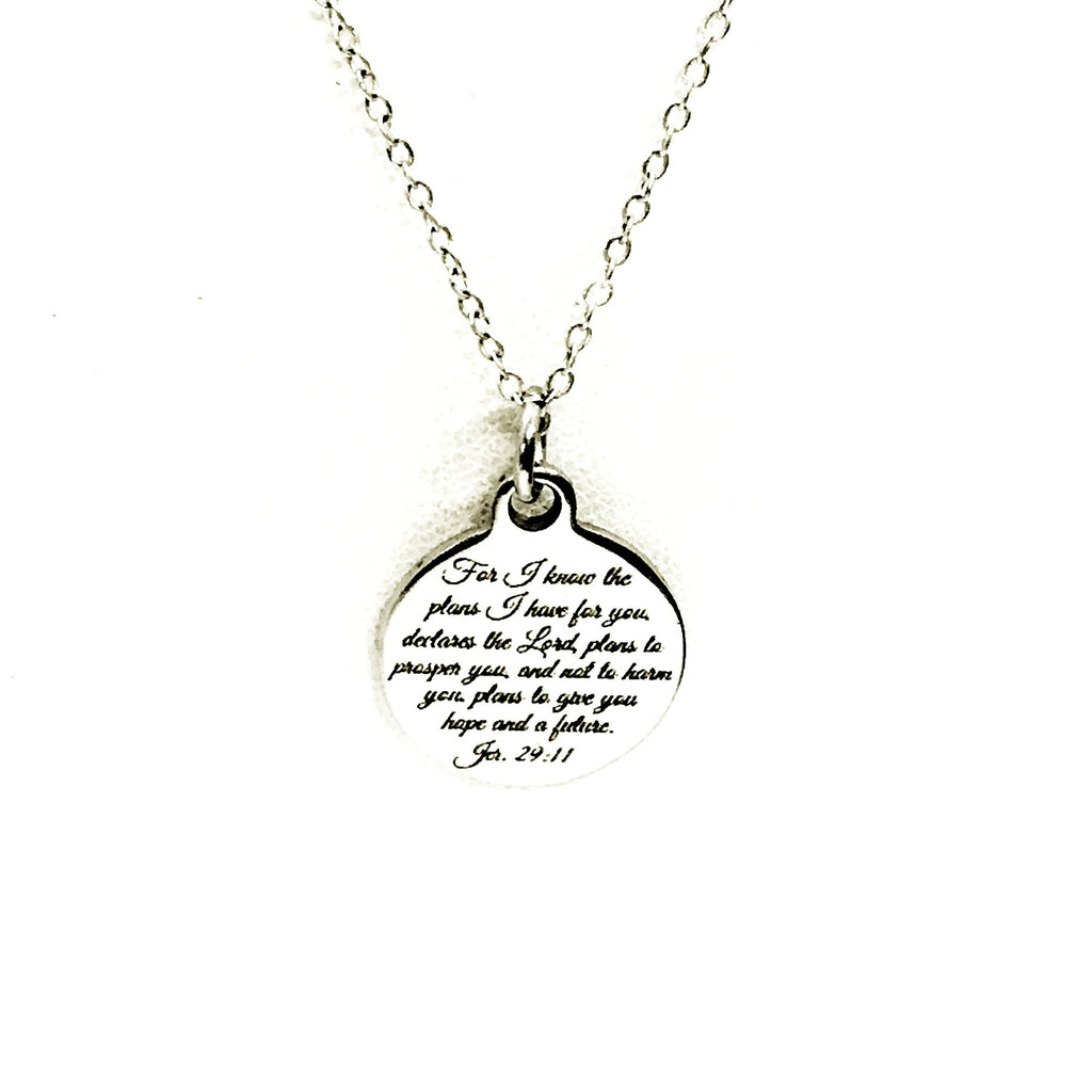 Christian Jewelry, For I Know The Plans I Have For You Necklace, Jeremiah 29 11 Scripture Jewelry, Christian Gift, Bible Verse Jewelry