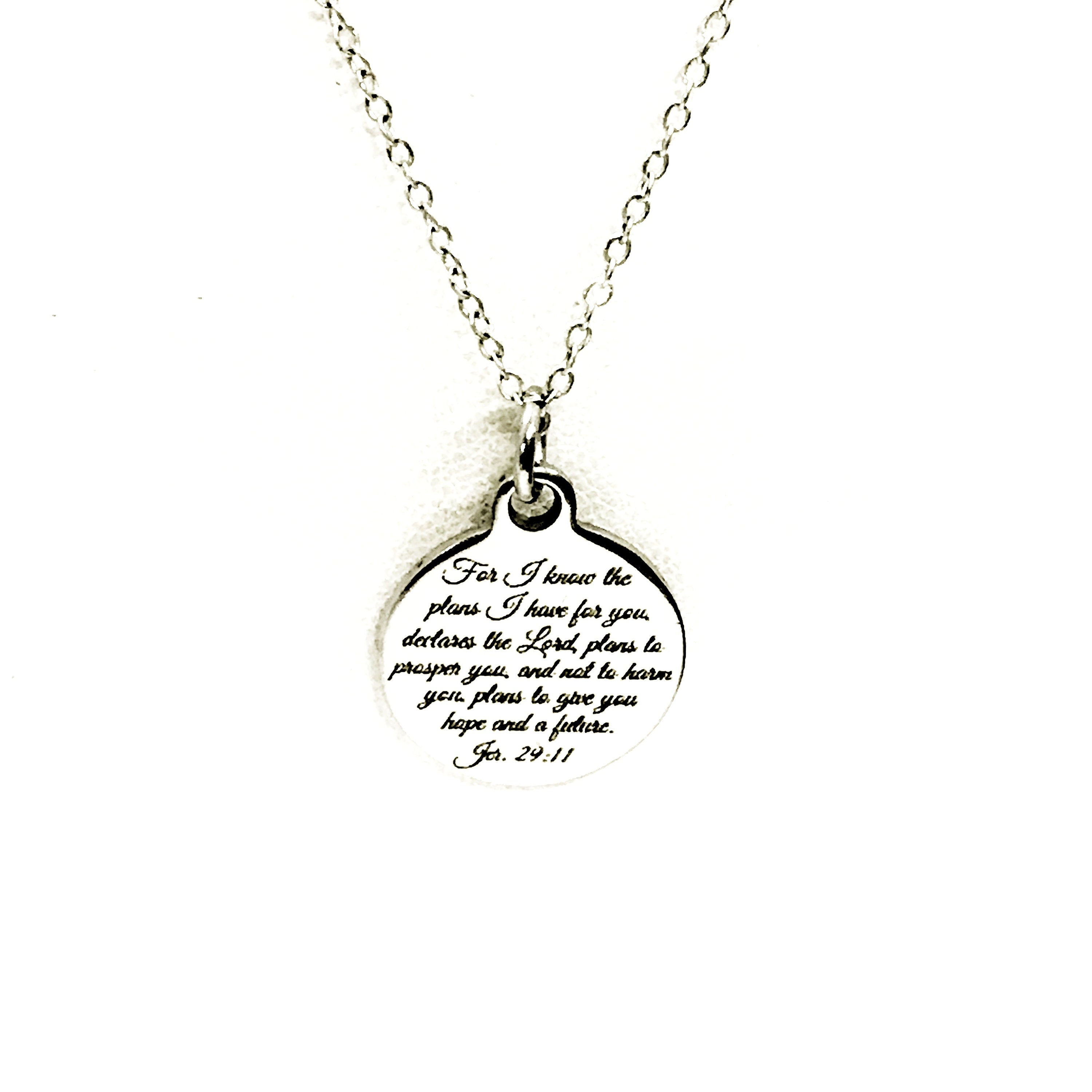 Christian Jewelry, For I Know The Plans I Have For You Necklace, Jeremiah 29 11 Scripture Jewelry, Christian Gift, Bible Verse Jewelry