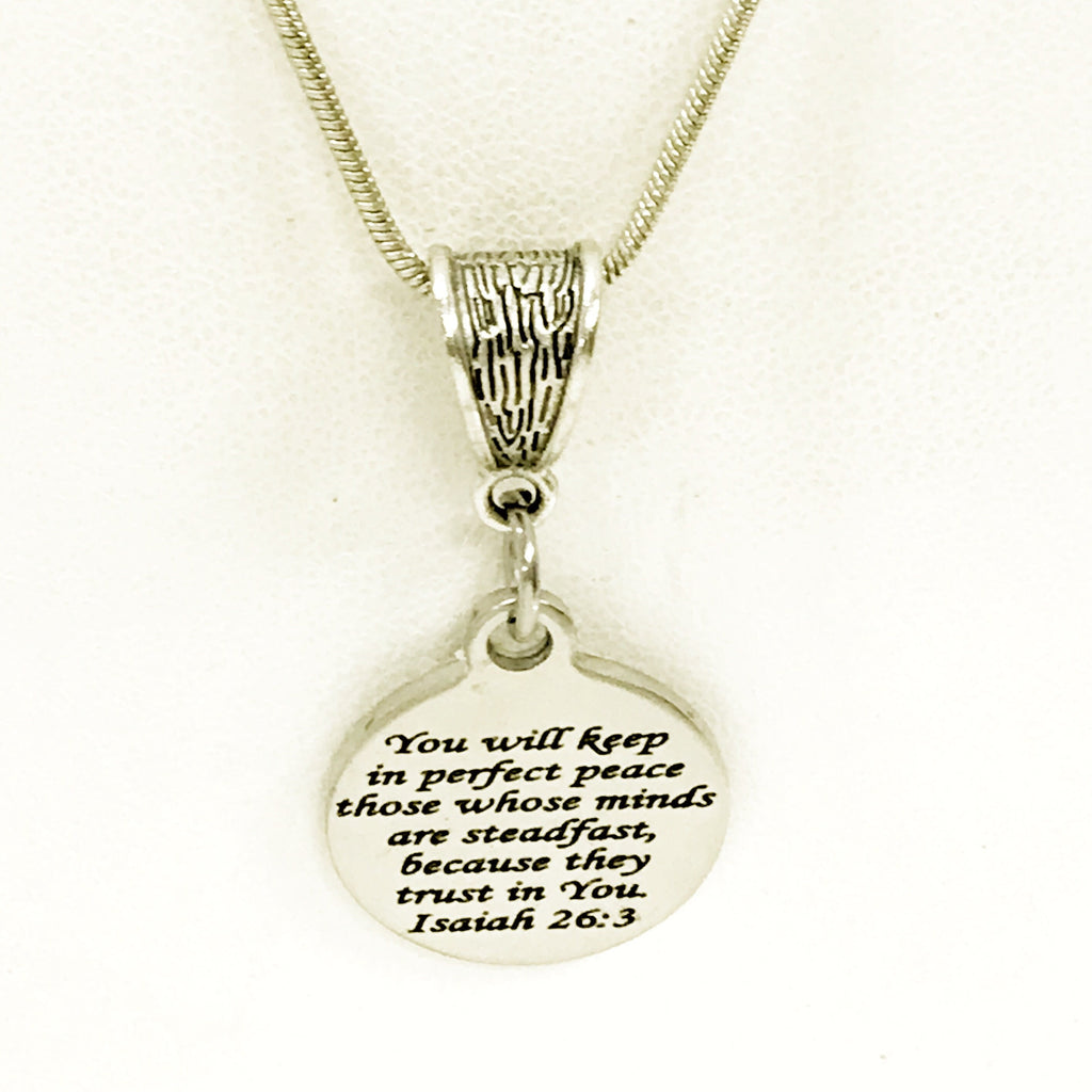 Christian Jewelry, God Will Keep You In Perfect Peace Necklace, Isaiah 26 3 Christian Necklace, Religious Jewelry, Christian Woman Jewelry