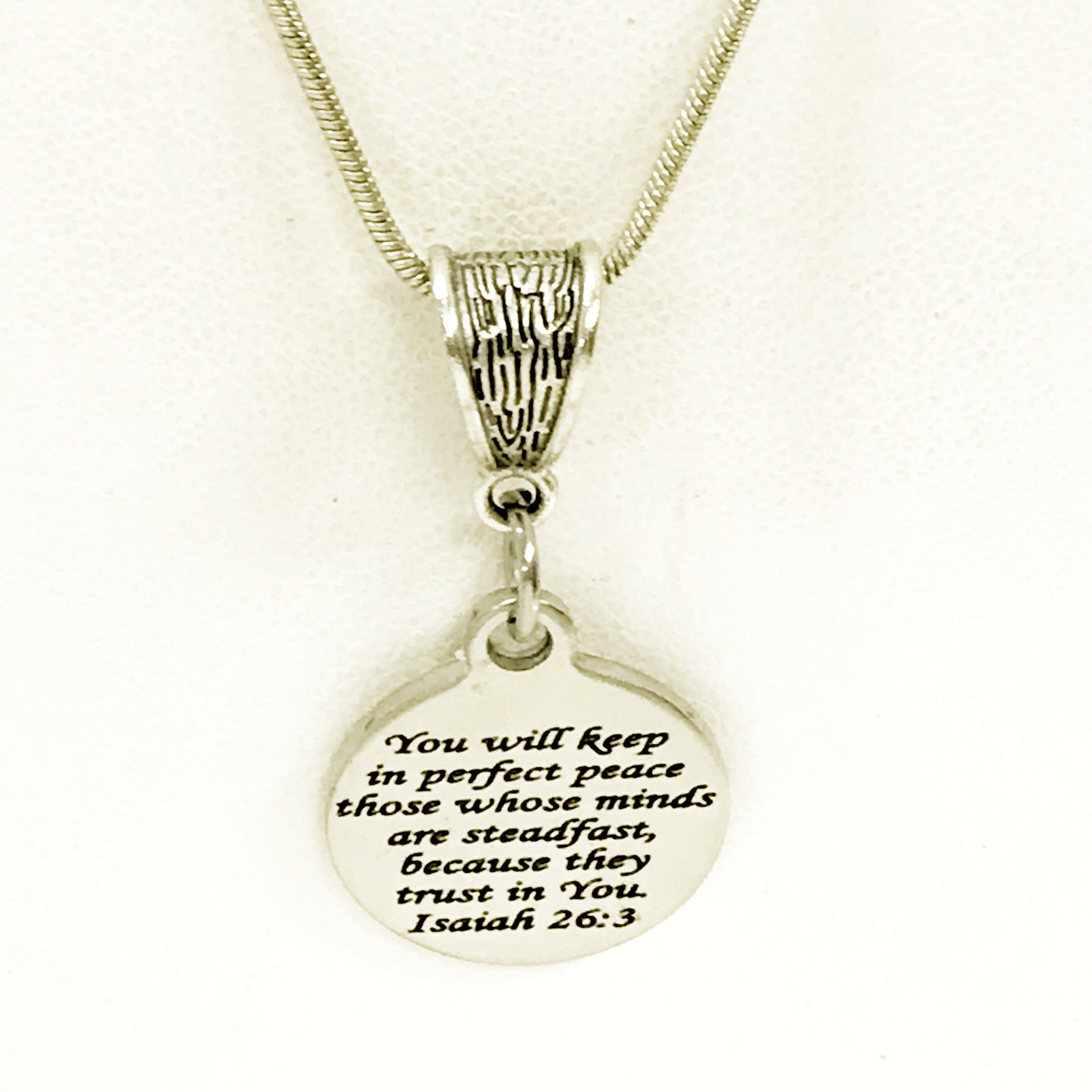 Christian Jewelry, God Will Keep You In Perfect Peace Necklace, Isaiah 26 3 Christian Necklace, Religious Jewelry, Christian Woman Jewelry