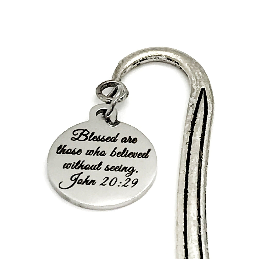 Bible Bookmark, Blessed Are Those Who Believed Without Seeing Bookmark, John 20 29 Bookmark, Scripture Charm Bookmark, Bible Verse Gift