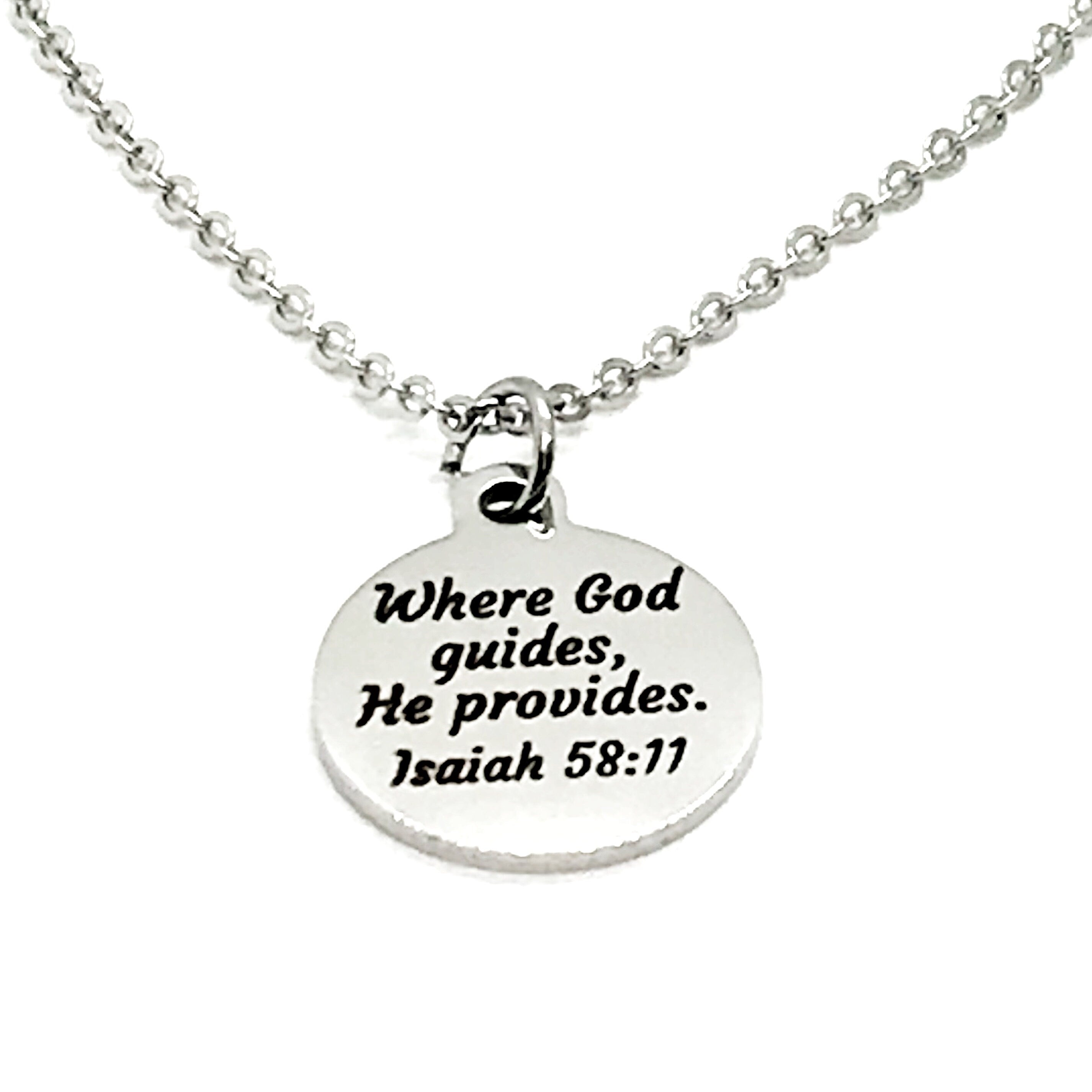 Charm Anklet, Where God Guides, He Provides Scripture Charm, Isaiah 58 11 Charm, Christian Gift, Stainless Charm Anklet