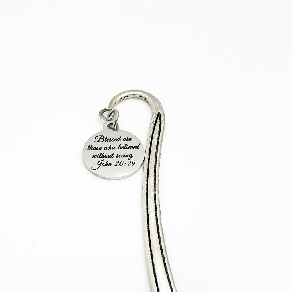 Bible Bookmark, Blessed Are Those Who Believed Without Seeing Bookmark, John 20 29 Bookmark, Scripture Charm Bookmark, Bible Verse Gift