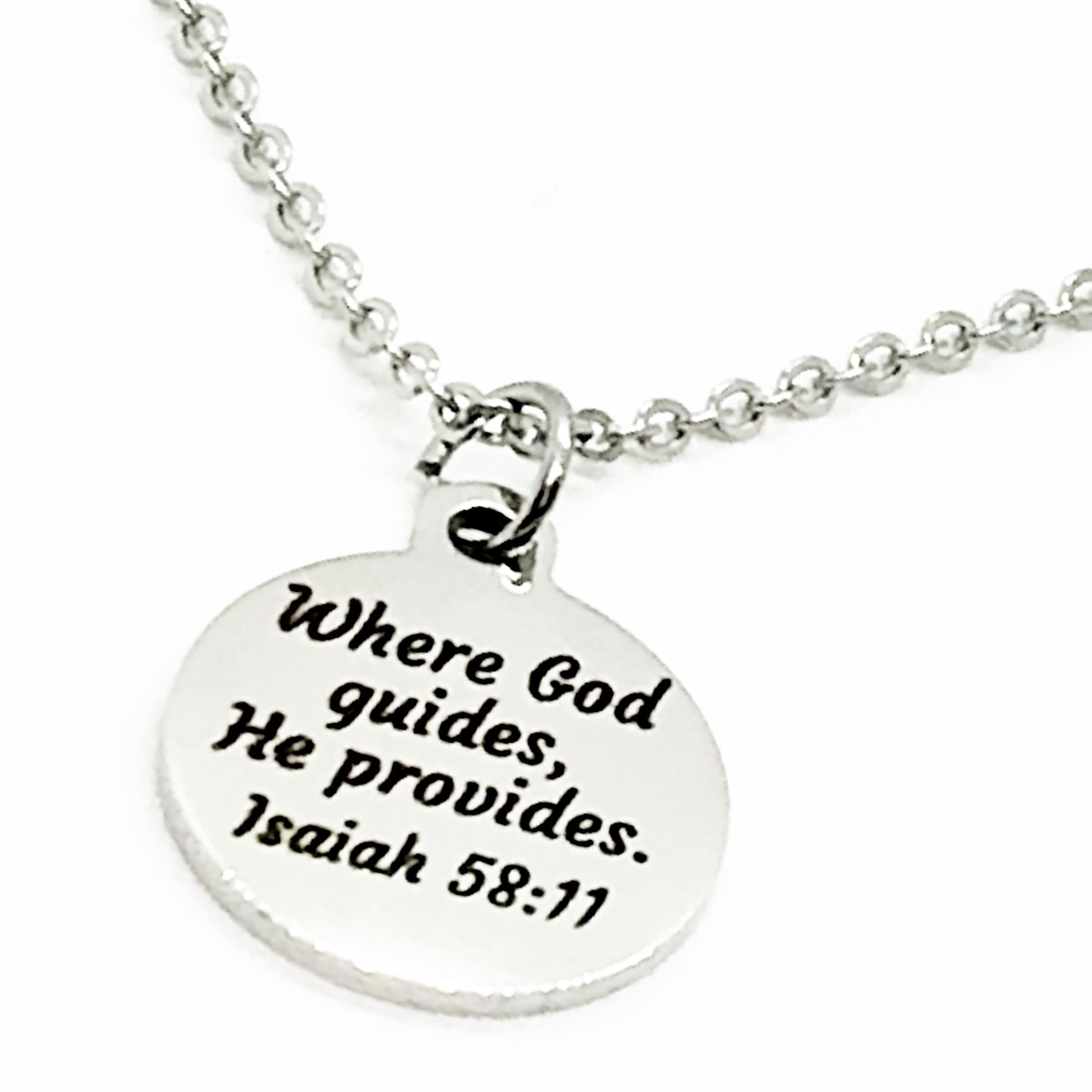 Charm Anklet, Where God Guides, He Provides Scripture Charm, Isaiah 58 11 Charm, Christian Gift, Stainless Charm Anklet