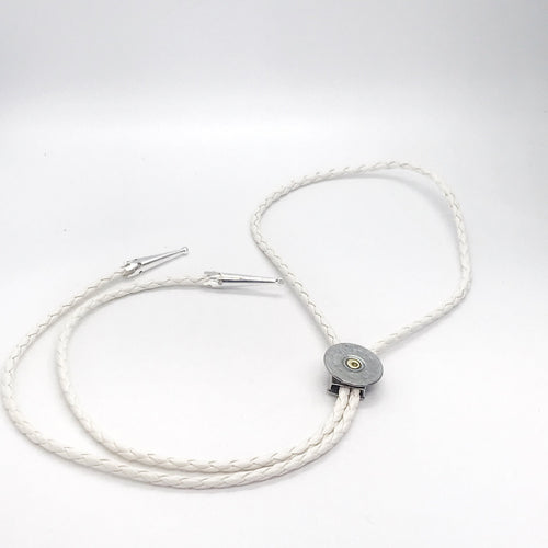 12 Gauge Shotgun Shell Bolo Tie, Cream Cord Bola Tie Gift For Him, Southwestern Style, Shooting Sports, Western Jewelry, Gift For Dad