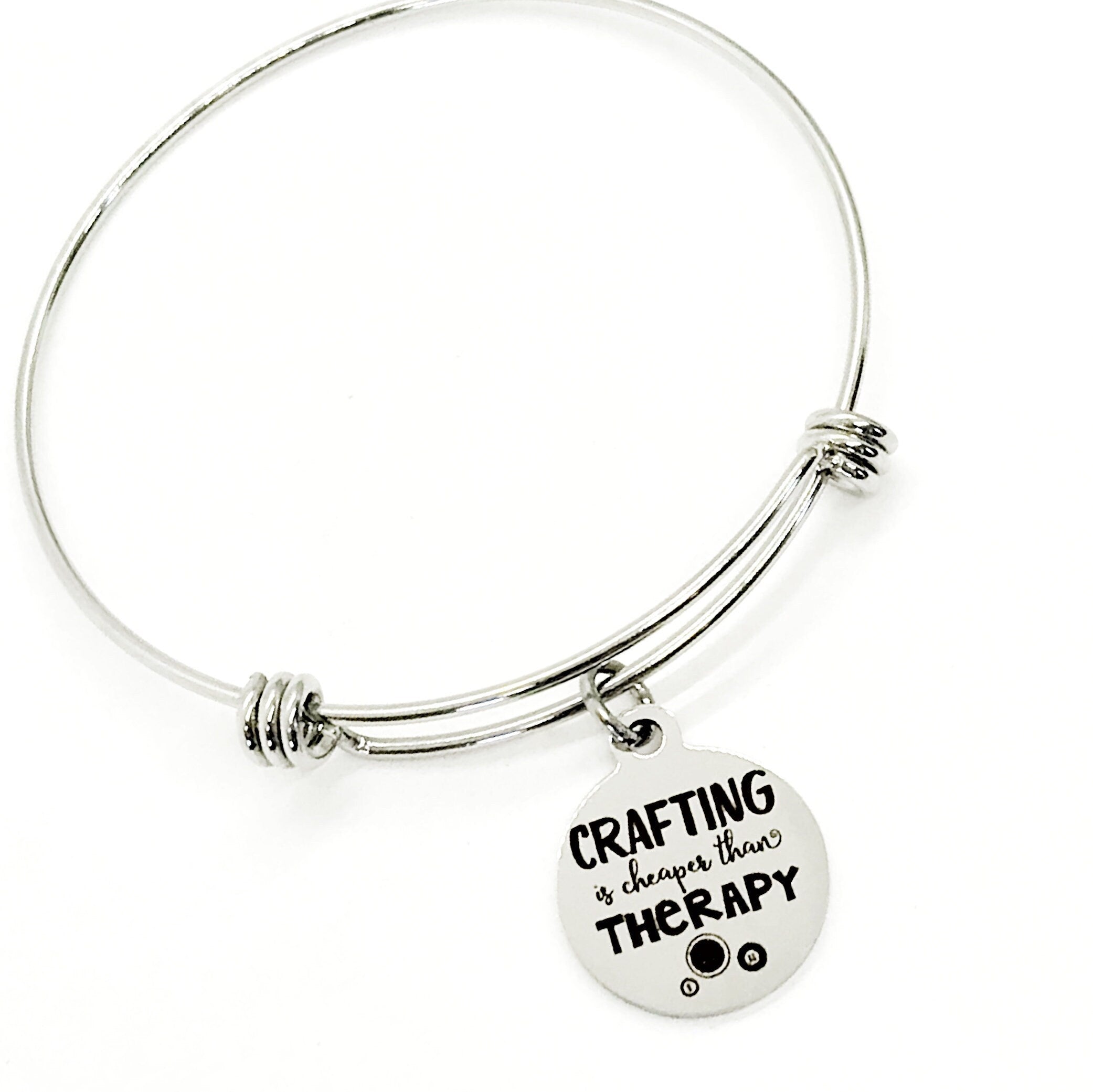 Crafter Gift, Crafting Is Cheaper Than Therapy Bracelet, Crafting Jewelry, Crafting Circle Gift, Crafting Friendship, Crafty Friend Gift