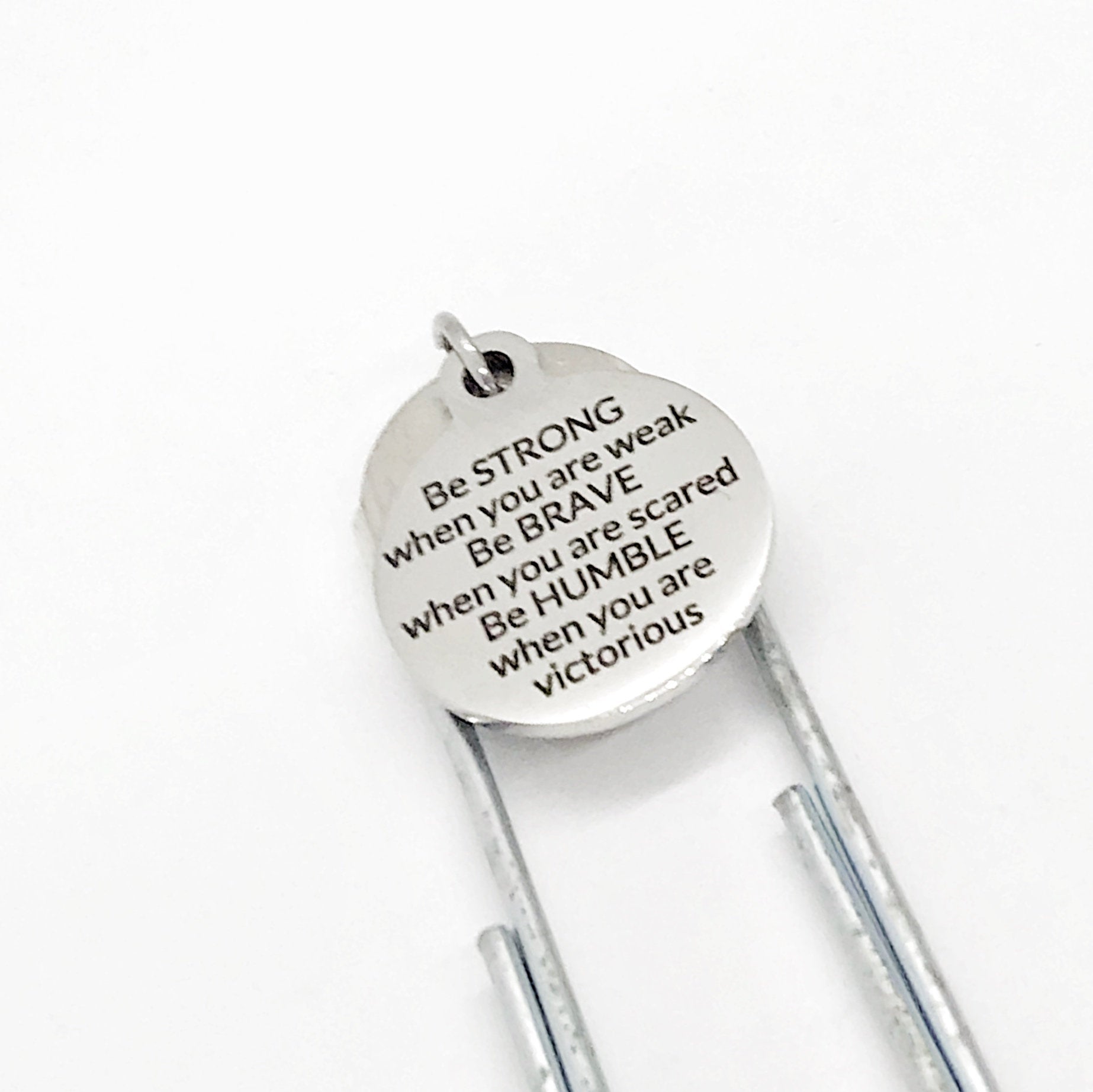 Bookmark Gift, Be Strong, Be Brave, Be Humble, Motivating Bookmark, Motivating Gift, Student Athlete Planner Bookmark, Charm Paperclip