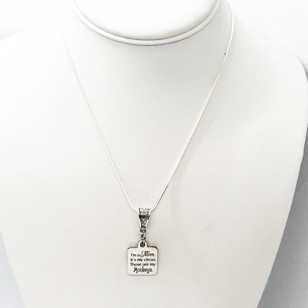 Mom Gift, I’m A Mom, It’s My Circus, Those Are My Monkeys Necklace, Mom Necklace, Gift For Wife, Wife Jewelry, Mom Jewelry, Gift For Her