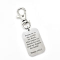 Bag Charm, Praise Be To The Lord Charm,  Keychain Charm, Who Trains My Hands For War And My Fingers For Battle, Psalm 144 1 Charm