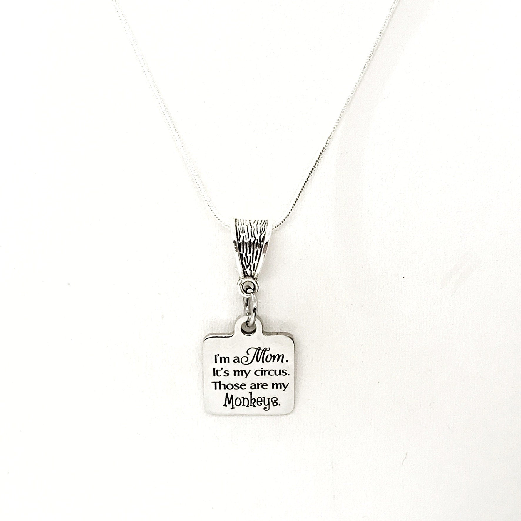 Mom Gift, I’m A Mom, It’s My Circus, Those Are My Monkeys Necklace, Mom Necklace, Gift For Wife, Wife Jewelry, Mom Jewelry, Gift For Her