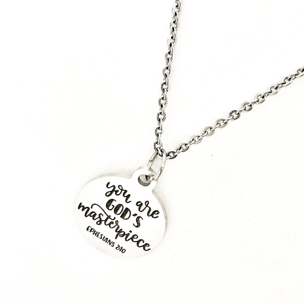 Faith Gifts, You Are God’s Masterpiece Necklace, Ephesians 2 10 Christian Gift, Christian Quote, Christian Jewelry, Faith Jewelry