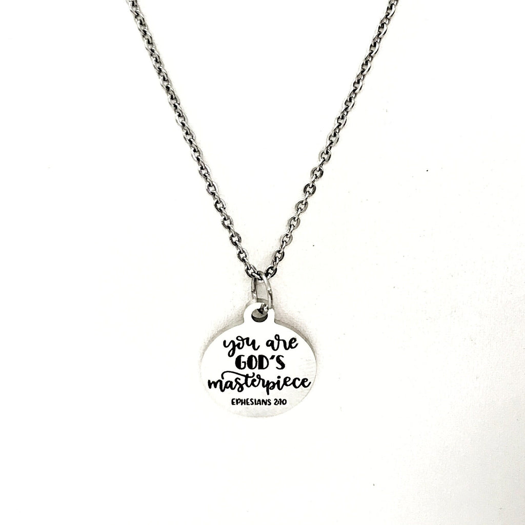 Faith Gifts, You Are God’s Masterpiece Necklace, Ephesians 2 10 Christian Gift, Christian Quote, Christian Jewelry, Faith Jewelry