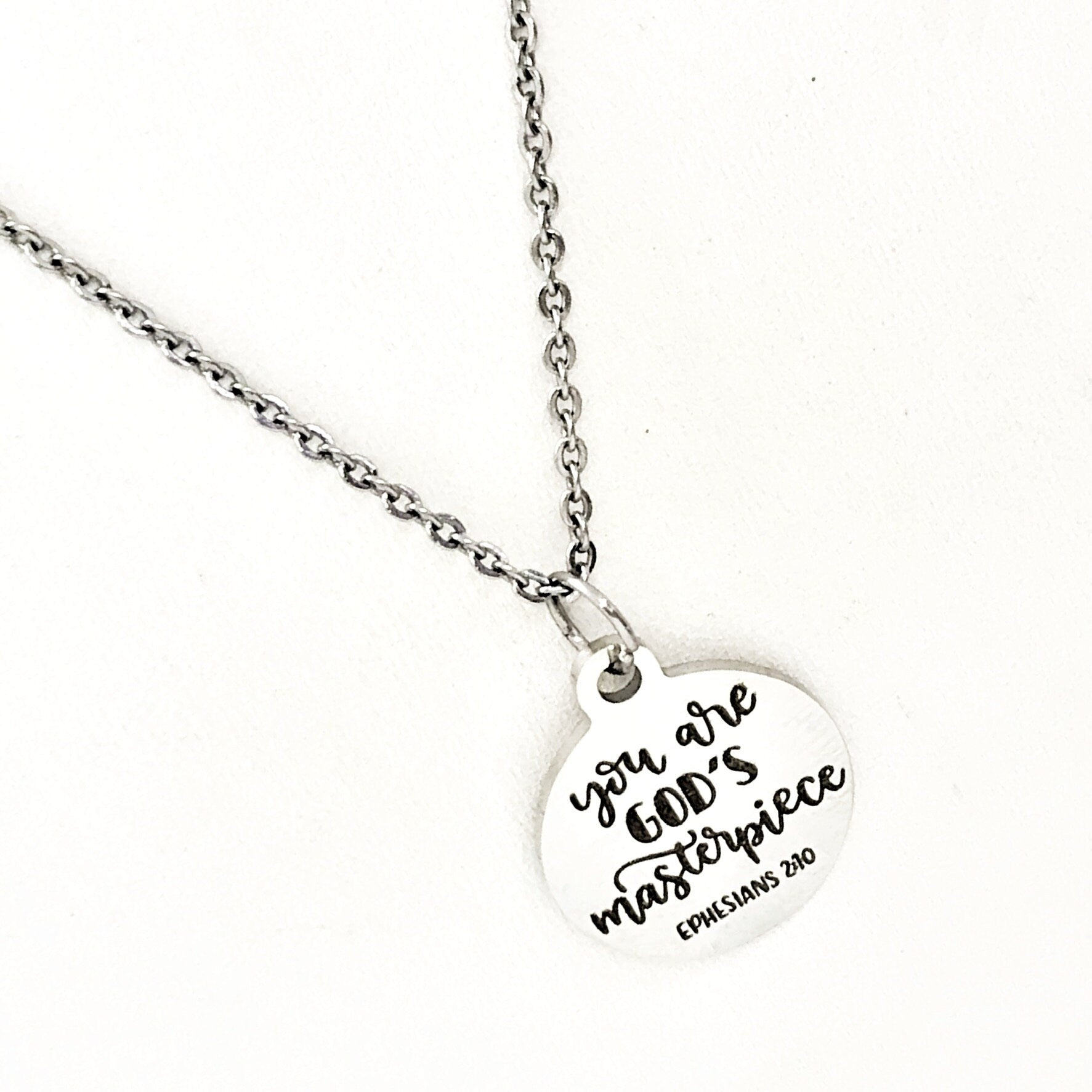 Faith Gifts, You Are God’s Masterpiece Necklace, Ephesians 2 10 Christian Gift, Christian Quote, Christian Jewelry, Faith Jewelry