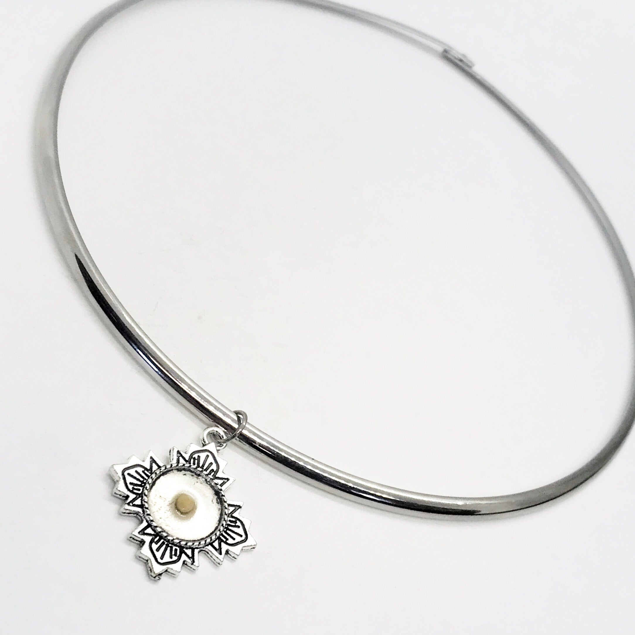 Mustard Seed Necklace, Mustard Seed Collar, Stainless Steel Collar Necklace, Matthew 17 20 Necklace, Mustard Seed Charm, Christian Jewelry