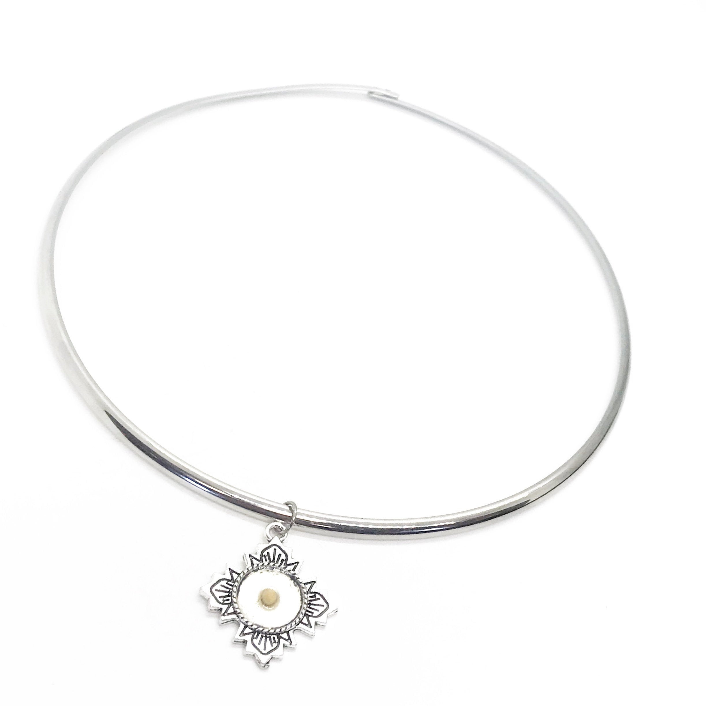 Mustard Seed Necklace, Mustard Seed Collar, Stainless Steel Collar Necklace, Matthew 17 20 Necklace, Mustard Seed Charm, Christian Jewelry