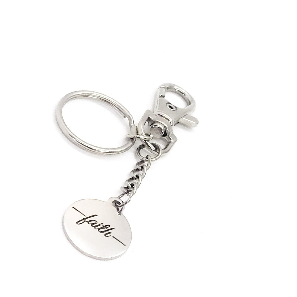 Faith Gift, Faith Keychain, Faith Charm, Charm Keychain, Clip On Keychain, Christian Gift, Christian Keychain